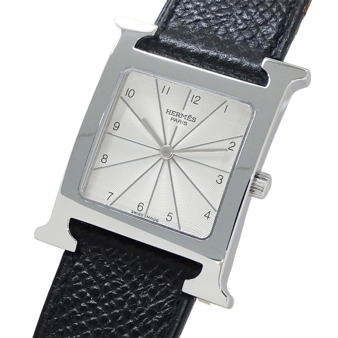 Hermes HERMES Boys' Watch Brand H-Watch Quartz QZ Stainless Steel SS Leather HH1.510 Silver Black: --- Catalog ---Category: SizeWrist Size: 17cm - 20cm / 6.69'' - 7.87''Case Diameter: 26mm / 1.02''Category: DesignType: WristwatchGender: MenColor (Dial): SilverMaterial (Band): LeatherMaterial (Case)