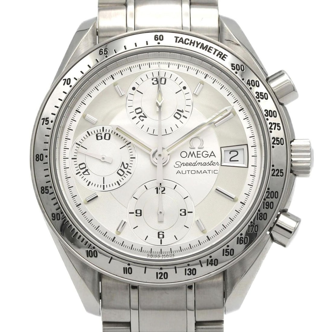 Omega Speedmaster Date 3513.30 Stainless Steel Automatic Watch: --- Catalog ---Category: SizeWrist Size: 19cm / 7.48''Case Diameter: 39mm / 1.54''Category: DesignType: WristwatchGender: MenColor (Dial): SilverMaterial (Band): Stainless steelMaterial (Case): Stainl