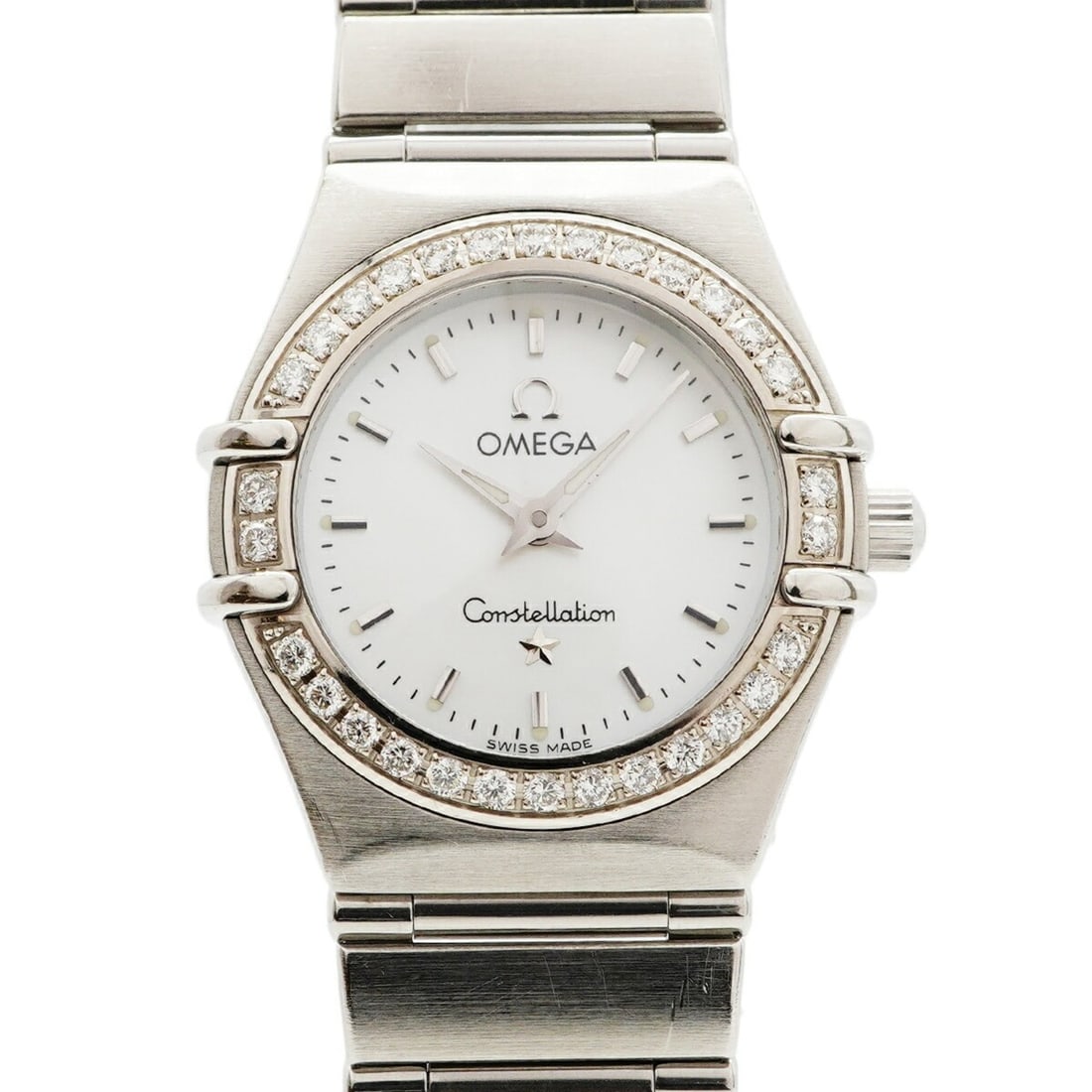 Omega Constellation Diamond 1466.71 White Dial Women's Watch: --- Catalog ---Category: SizeWrist Size: 14.5cm / 5.7''Case Diameter: 22.2mm / 0.87''Category: DesignType: WristwatchGender: WomenColor (Dial): WhiteMaterial (Band): Stainless steelCategory: GeneralMP