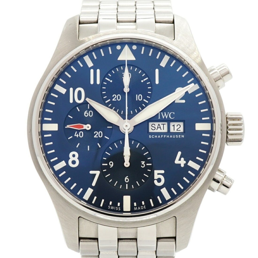 IWC Schaffhausen Pilot's Watch Petit Prince IW377717 Blue Dial Men's: --- Catalog ---Category: SizeWrist Size: 16.5cm / 6.49''Case Diameter: 43mm / 1.69''Category: DesignType: WristwatchGender: MenColor (Dial): BlueMaterial (Band): Stainless steelCategory: GeneralMPN: I
