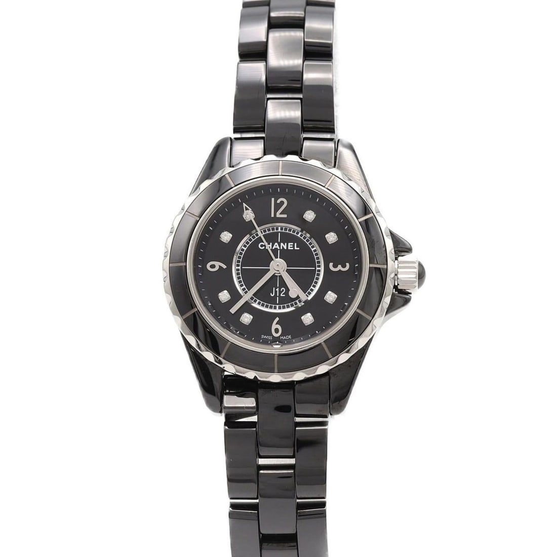 Chanel J12 29mm Ceramic 8P H2569 Quartz Watch: --- Catalog ---Category: SizeWrist Size: 16cm / 6.29''Case Diameter: 29mm / 1.14''Category: DesignType: WristwatchGender: WomenColor (Dial): BlackMaterial (Band): CeramicMaterial (Case): CeramicCatego