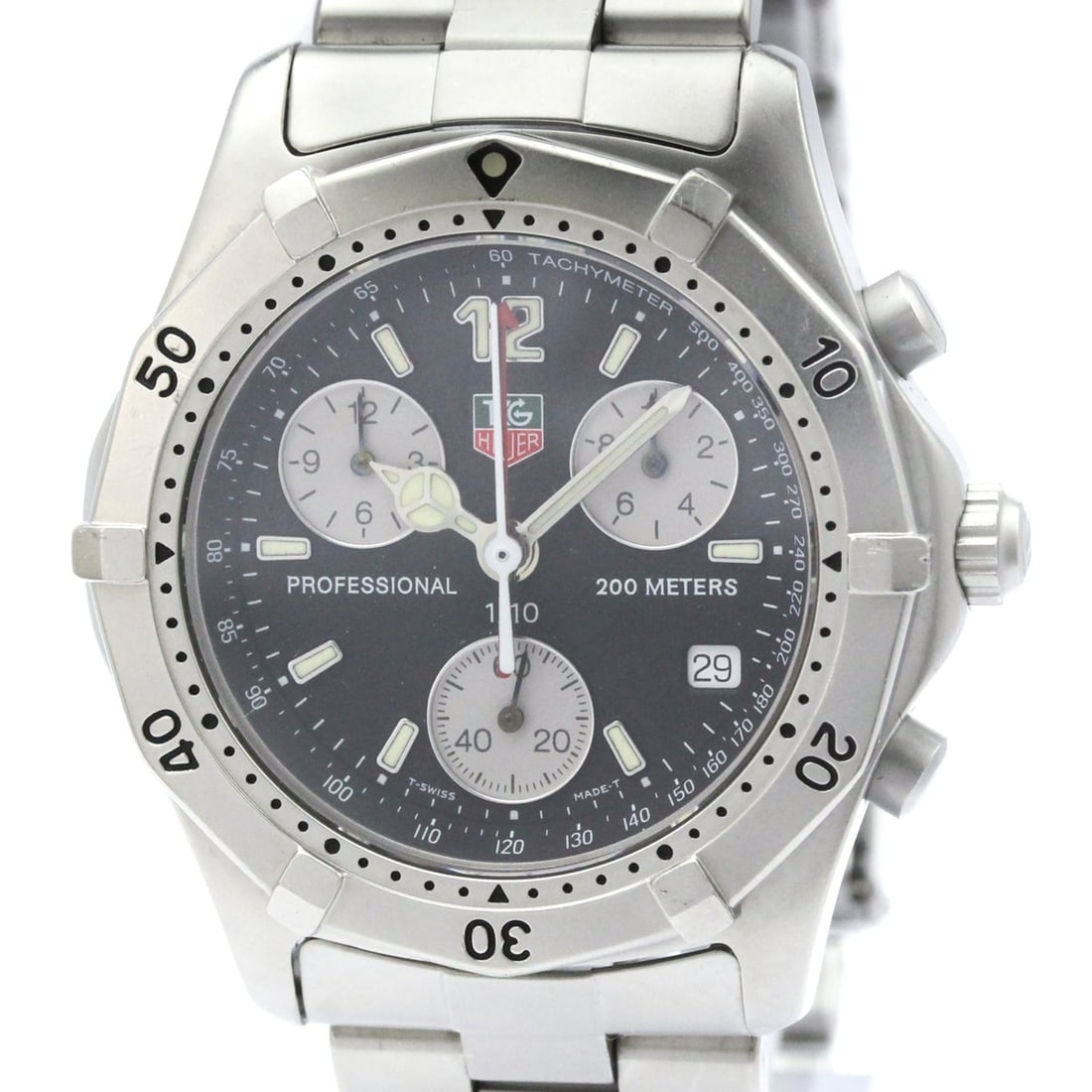 TAG HEUER 2000 Classic Professional Chronograph Watch CK1110: --- Catalog ---Category: SizeCase Diameter: 37mm / 1.46''Category: DesignType: WristwatchStyle: SportGender: MenColor (Dial): BlackMaterial (Band): Stainless steelMaterial (Case): Stainless steelCateg