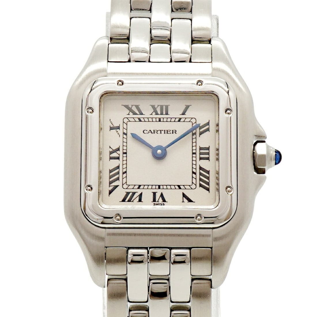 Cartier Panthère SM W25033P5 Silver Dial Women's Watch: --- Catalog ---Category: SizeWrist Size: 14.5cm / 5.7''Case Diameter: 21.6mm / 0.85''Category: DesignType: WristwatchGender: WomenColor (Dial): SilverMaterial (Band): Stainless steelCategory: GeneralM