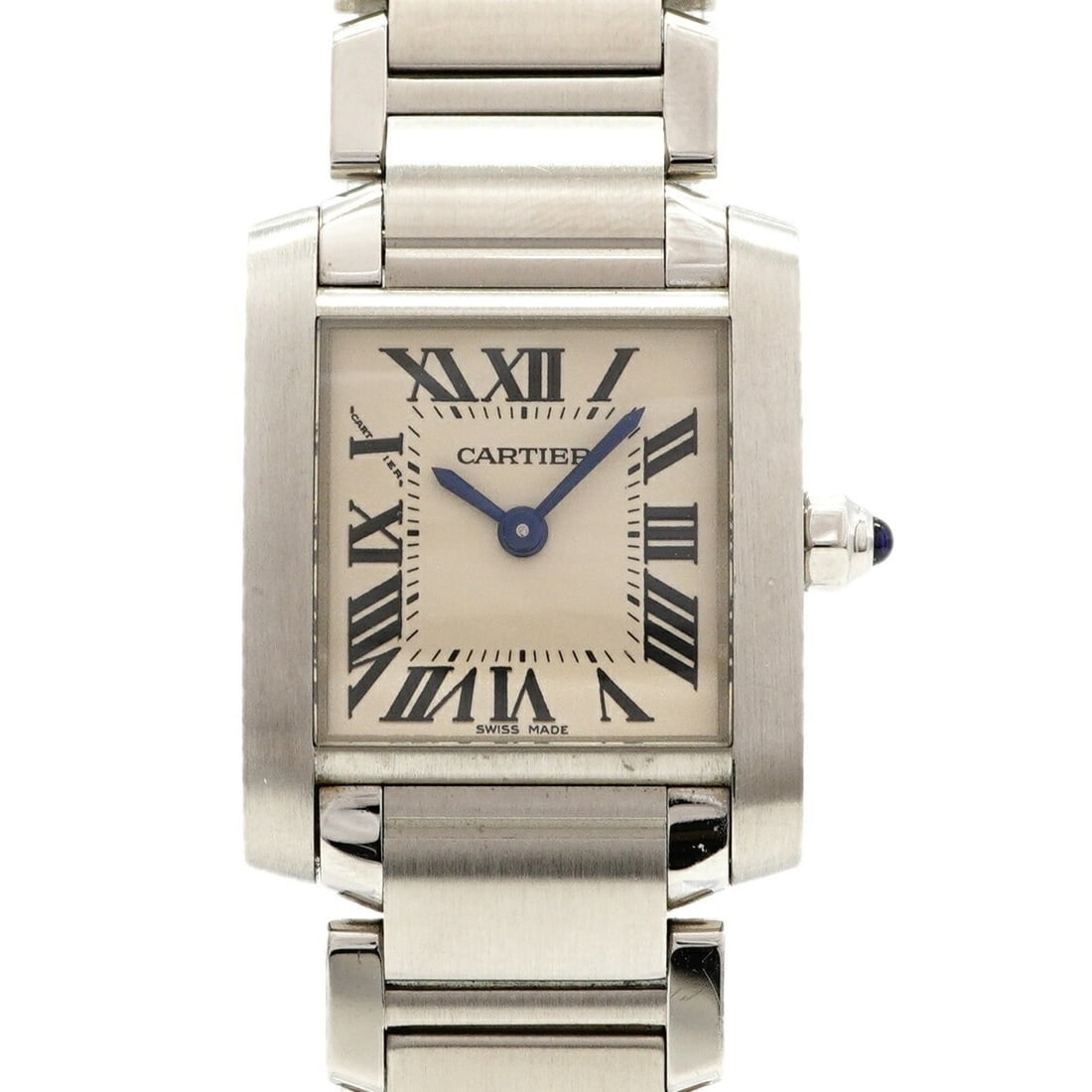 Cartier Tank Française SM W51008Q3 Ivory Dial Women's Watch: --- Catalog ---Category: SizeWrist Size: 14.5cm / 5.7''Case Diameter: 20.3mm / 0.8''Category: DesignType: WristwatchGender: WomenColor (Dial): IvoryMaterial (Band): Stainless steelCategory: GeneralMPN