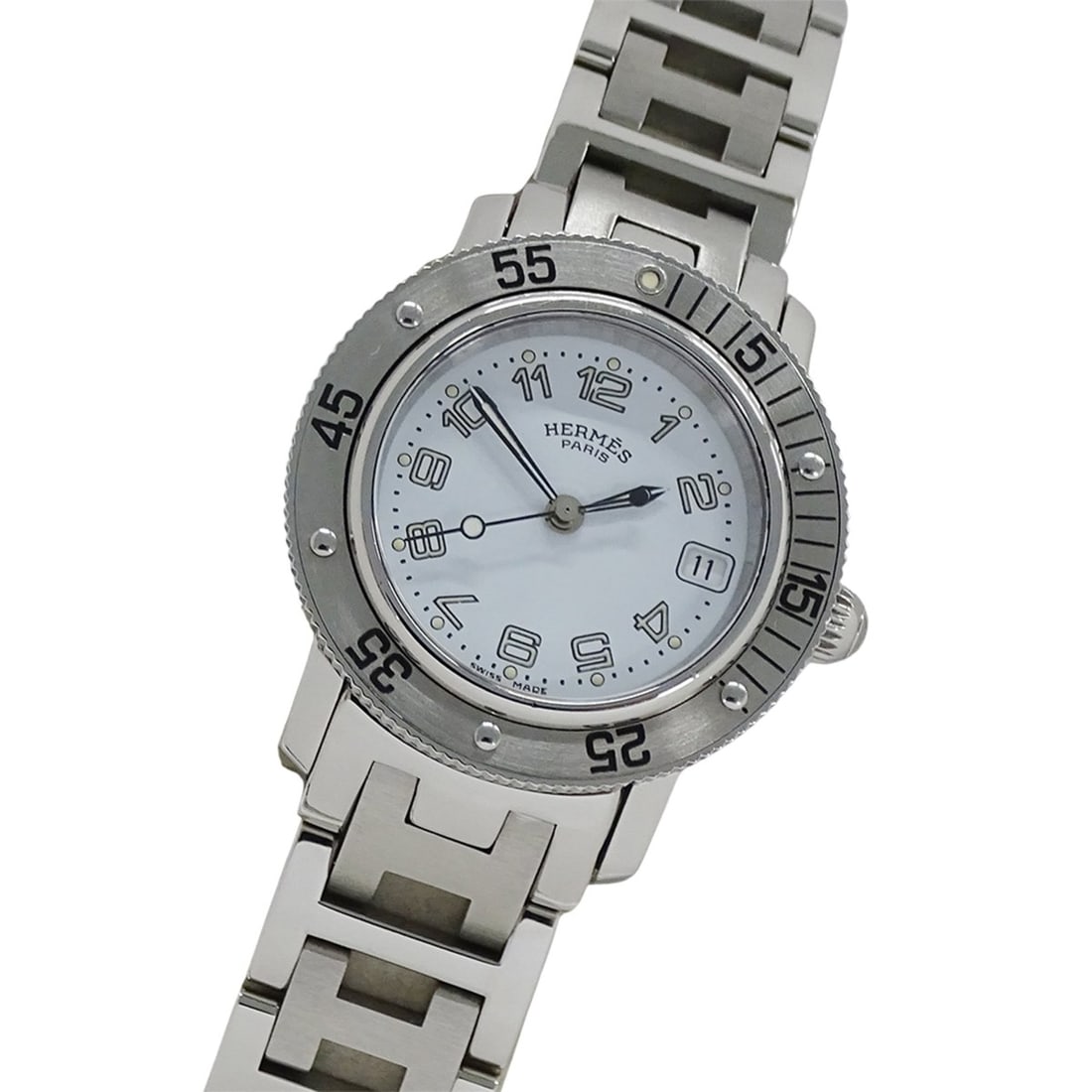 Hermes HERMES Women's Watch, Brand: Clipper Diver Date, Quartz, Stainless Steel (SS), CL5.210,: --- Catalog ---Category: SizeWrist Size: 16cm / 6.29''Case Diameter: 28mm / 1.1''Category: DesignType: WristwatchGender: WomenColor (Dial): WhiteMaterial (Band): Stainless steelMaterial (Case): Stainl