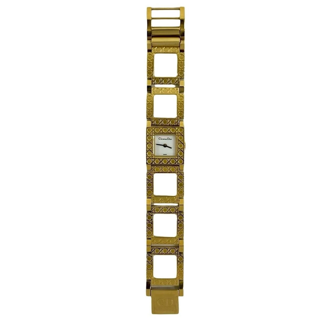 Christian Dior La Parisienne GP Quartz Wristwatch Gold 38450: --- Catalog ---Category: SizeWrist Size: 13cm / 5.11''Case Diameter: 19mm / 0.75''Category: DesignType: WristwatchGender: WomenMaterial (Band): Gold platedMaterial (Case): Gold platedCategory: General