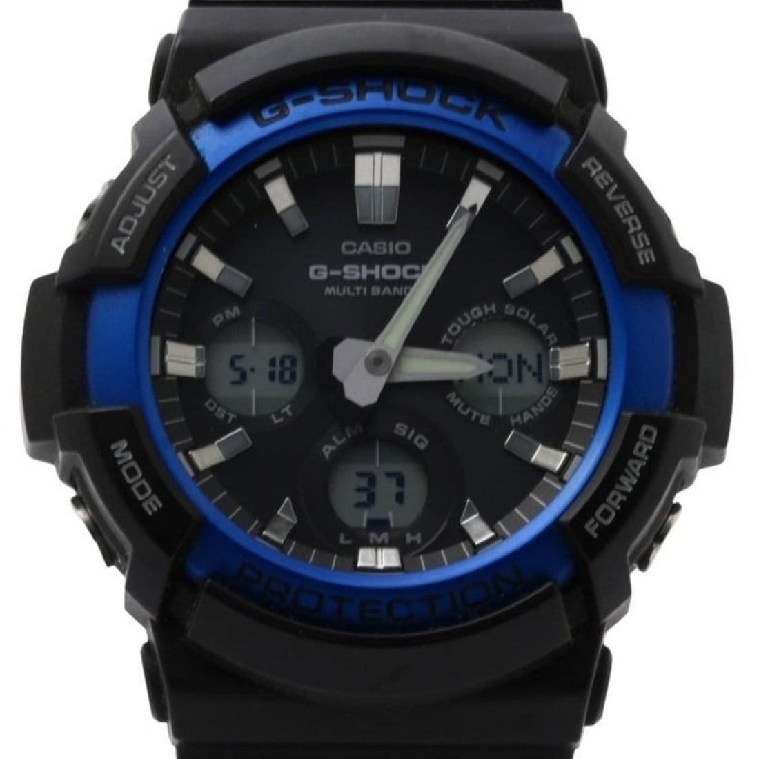 CASIO G-SHOCK ANALOG-DIGITAL GAW-100 SERIES GAW-100B-1A2JF Black Resin/Aluminum Men's Watch: --- Catalog ---Category: SizeWrist Size: 21.5cm / 8.46''Case Diameter: 52.5mm / 2.07''Category: DesignType: WristwatchGender: MenColor (Dial): BlackMaterial (Band): PlasticMaterial (Case): Aluminum, P