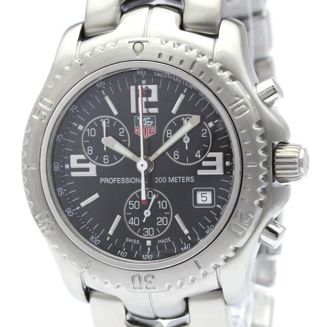 TAG HEUER Link Chronograph Jason Bourne Steel Watch CT1111 Polished (1 of 9)