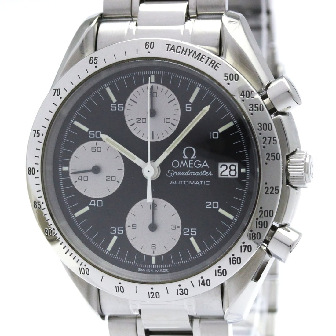 OMEGA Speedmaster Date Steel Automatic Mens Watch 3511.50 Polished: --- Catalog ---Category: SizeCase Diameter: 39mm / 1.54''Category: DesignType: WristwatchStyle: SportGender: MenColor (Dial): BlackMaterial (Band): Stainless steelMaterial (Case): Stainless steelCateg
