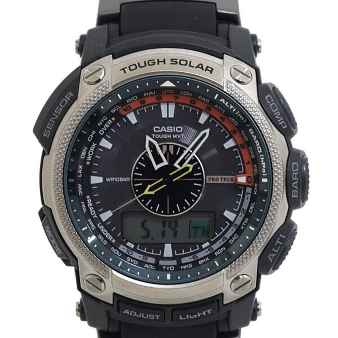 Casio PRO TREK PRW-5000-1ER Men's Watch: --- Catalog ---Category: SizeWrist Size: 21cm / 8.26''Case Diameter: 48mm / 1.89''Category: DesignType: WristwatchGender: MenColor (Dial): BlackMaterial (Case): Stainless steelCategory: GeneralMPN: PR