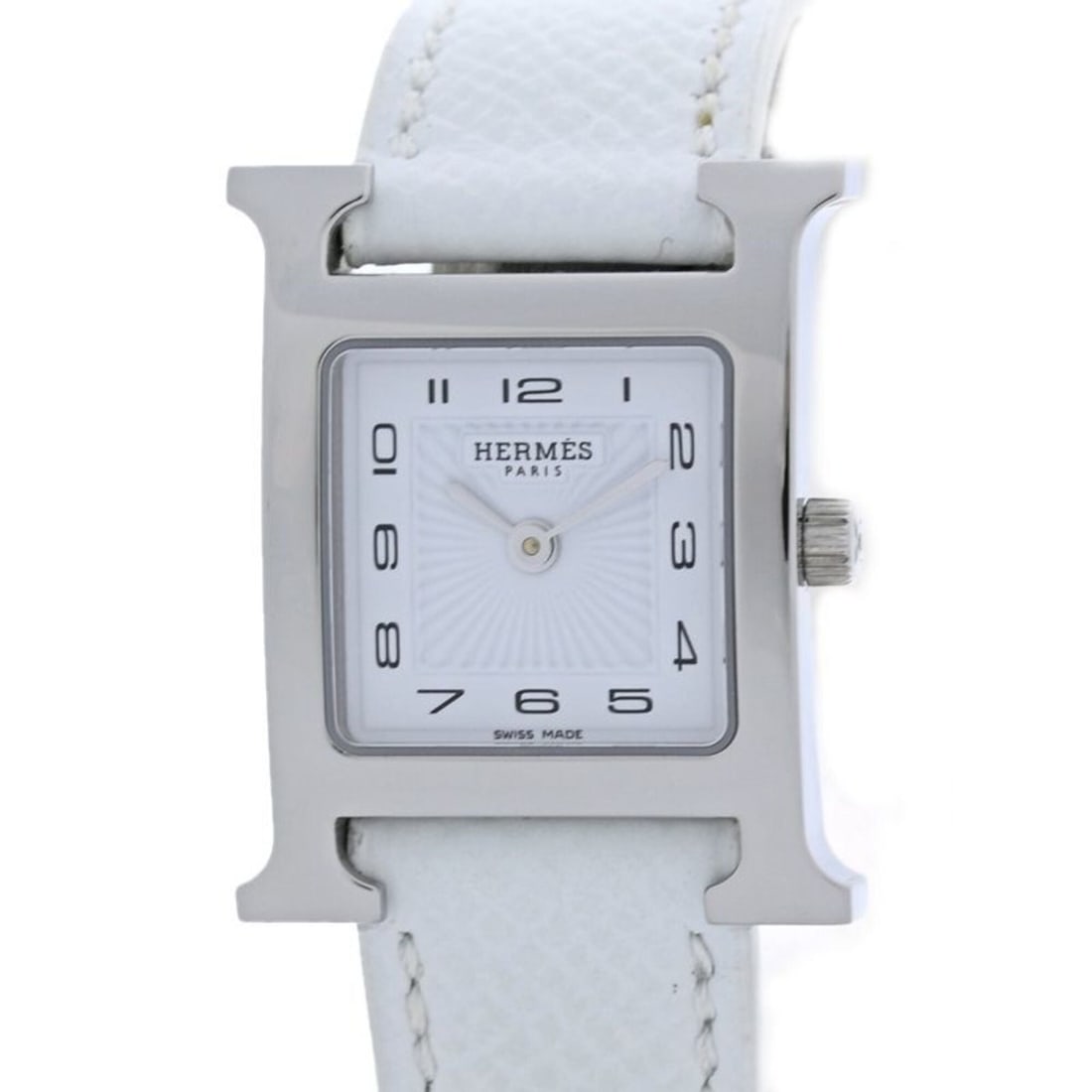 HERMES H-Watch HH1.210.131 UU01 Women's Watch Stainless Steel x Epsom 40438 (1 of 11)