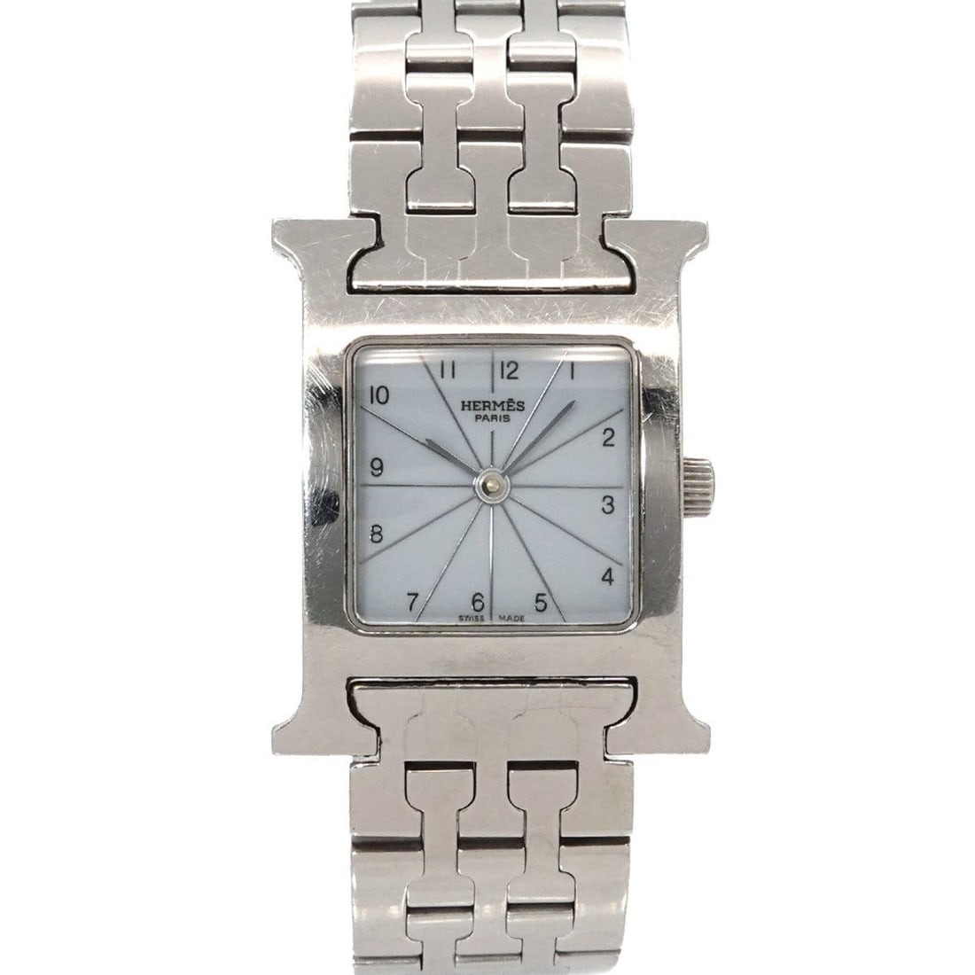Hermes H-Watch HH1 210 Women's Watch White Gray Quartz H: --- Catalog ---Category: SizeWrist Size: 14cm / 5.51''Case Diameter: 21mm / 0.83''Category: DesignType: WristwatchGender: WomenColor (Dial): GrayMaterial (Band): Stainless steelMaterial (Case): Stainl