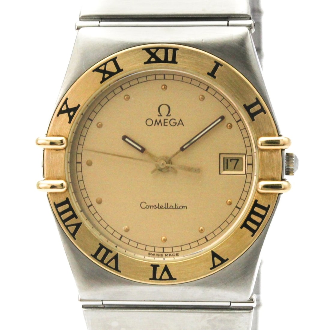 OMEGA Constellation 18K Gold Steel Quartz Mens Watch 396.1070 Polished (1 of 10)