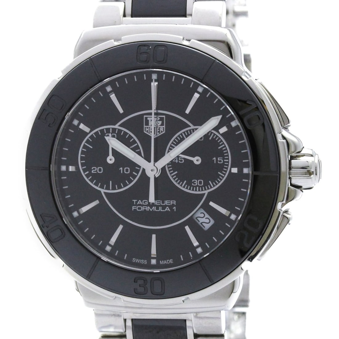 TAG HEUER Formula 1 Ceramic Steel Quartz Mens Watch CAH1210 Polished: --- Catalog ---Category: SizeCase Diameter: 41mm / 1.61''Category: DesignType: WristwatchStyle: SportGender: MenColor (Dial): BlackMaterial (Band): Ceramic, Stainless steelMaterial (Case): Ceramic, St