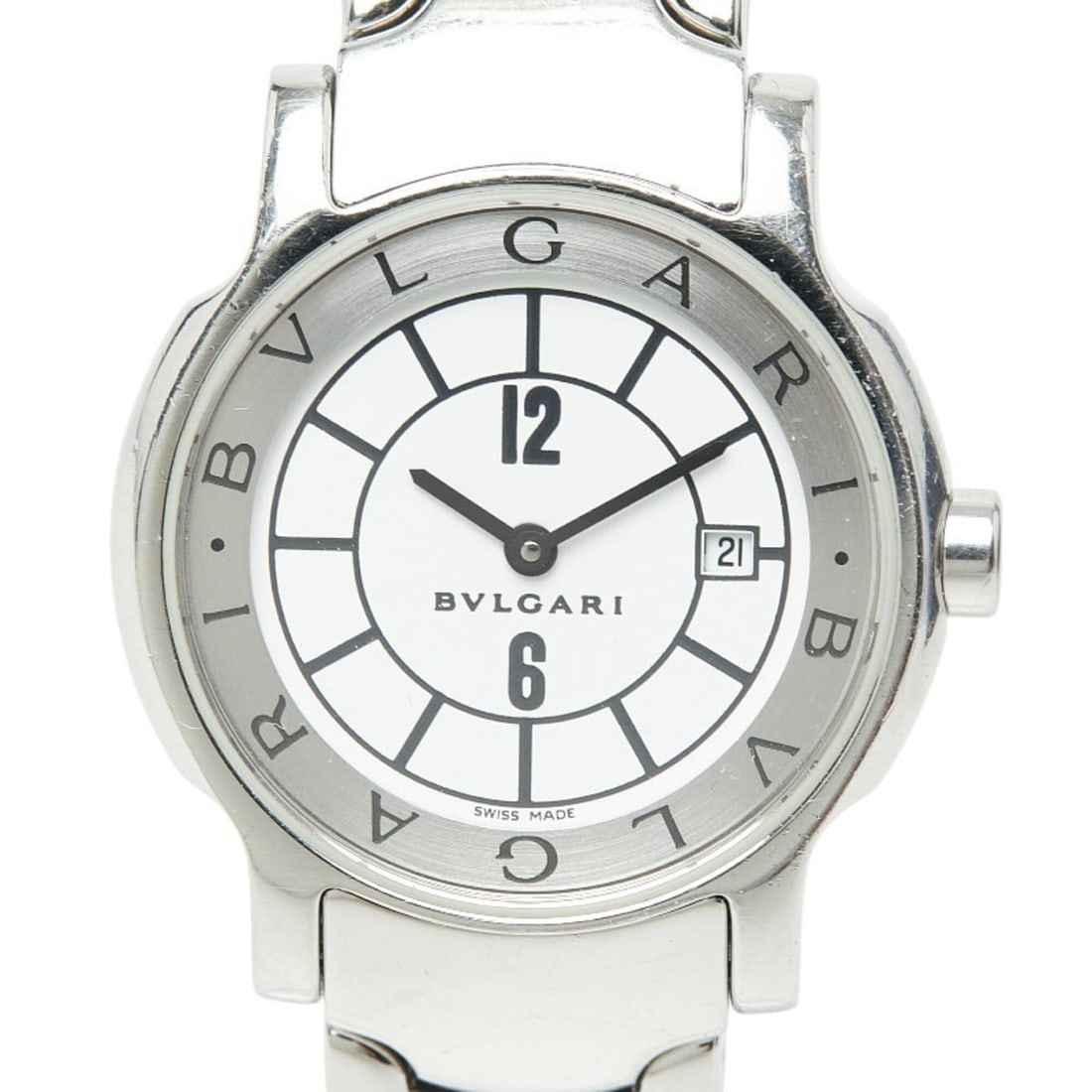 Bulgari Solotempo ST29S Quartz Watch, White Dial, Stainless Steel, Women's, BVLGARI: --- Catalog ---Category: SizeWrist Size: 15cm / 5.9''Case Diameter: 28.2mm / 1.11''Category: DesignType: WristwatchGender: WomenColor (Dial): WhiteMaterial (Band): Stainless steelMaterial (Case): Stai