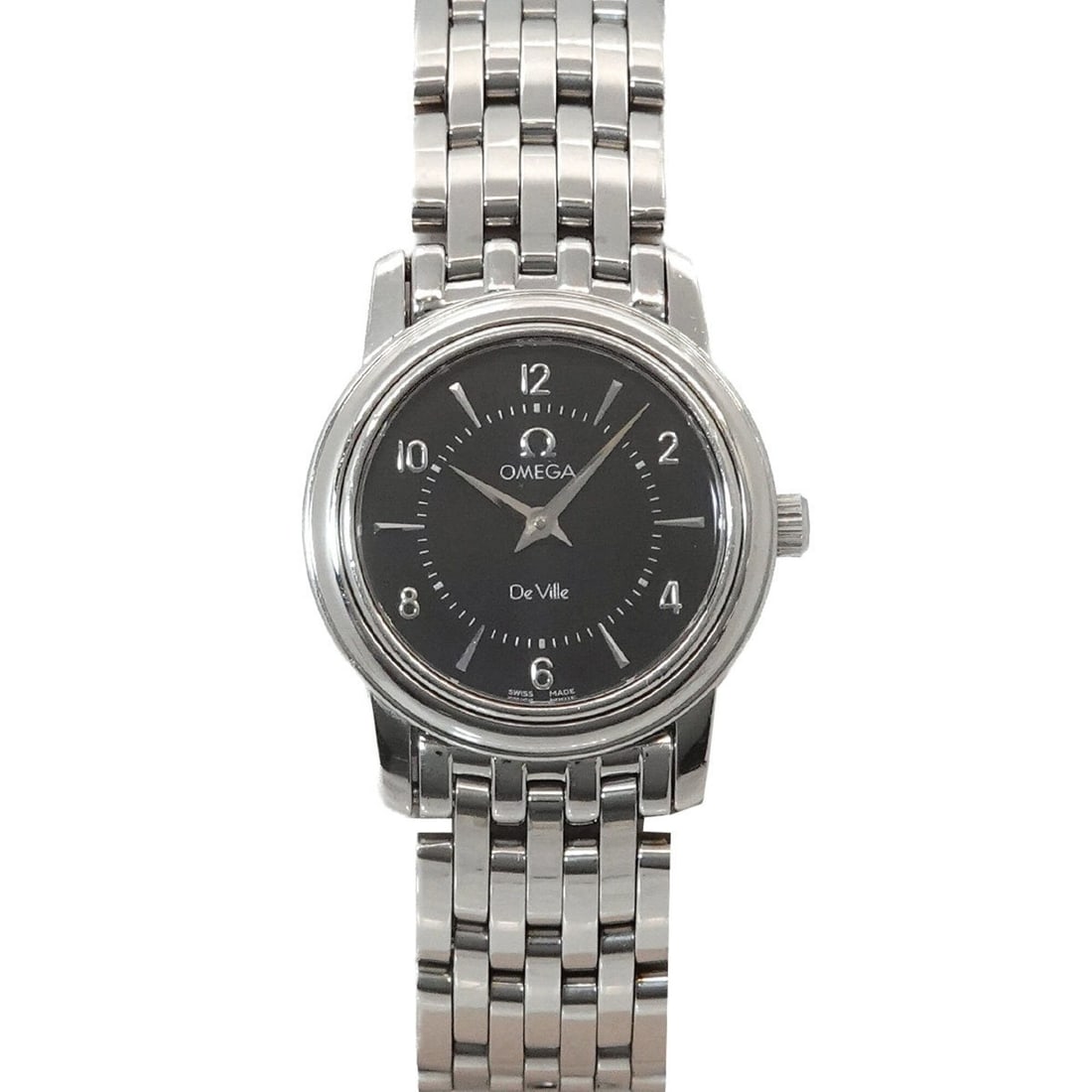 Omega De Ville Prestige 4570 50 Women's Watch Black Quartz: --- Catalog ---Category: SizeWrist Size: 14cm / 5.51''Case Diameter: 22mm / 0.87''Category: DesignType: WristwatchGender: WomenColor (Dial): BlackMaterial (Band): Stainless steelMaterial (Case): Stain