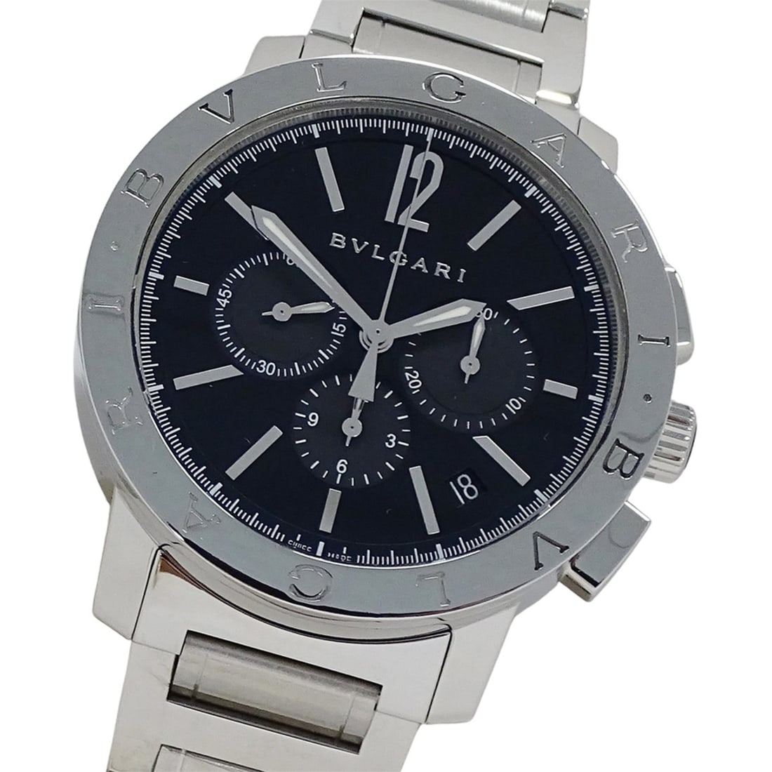 Bulgari BVLGARI Men's Watch, Brand: Chronograph Automatic AT Stainless Steel SS BB41SCH Silver Black: --- Catalog ---Category: SizeWrist Size: 18.5cm / 7.28''Case Diameter: 41mm / 1.61''Category: DesignType: WristwatchGender: MenColor (Dial): BlackMaterial (Band): Stainless steelMaterial (Case): Stain