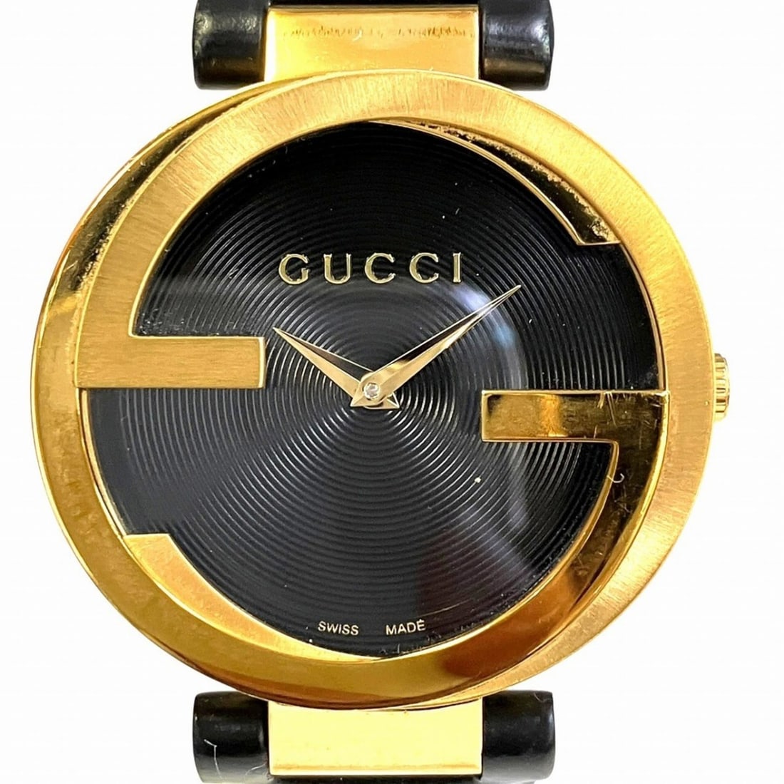 Gucci Interlocking Watch, Total Weight 41.2g, Stainless Steel, Genuine Leather Strap, Quartz (1 of 9)