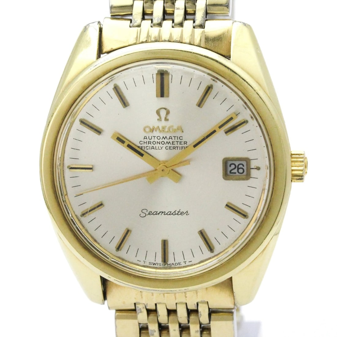 OMEGA Seamaster Cal 564 Gold Plated Automatic Mens Watch 168.022 Vintage: --- Catalog ---Category: SizeCase Diameter: 36mm / 1.42''Category: DesignType: WristwatchStyle: Dress/FormalGender: MenColor (Dial): SilverMaterial (Band): Gold platedMaterial (Case): Gold platedCateg