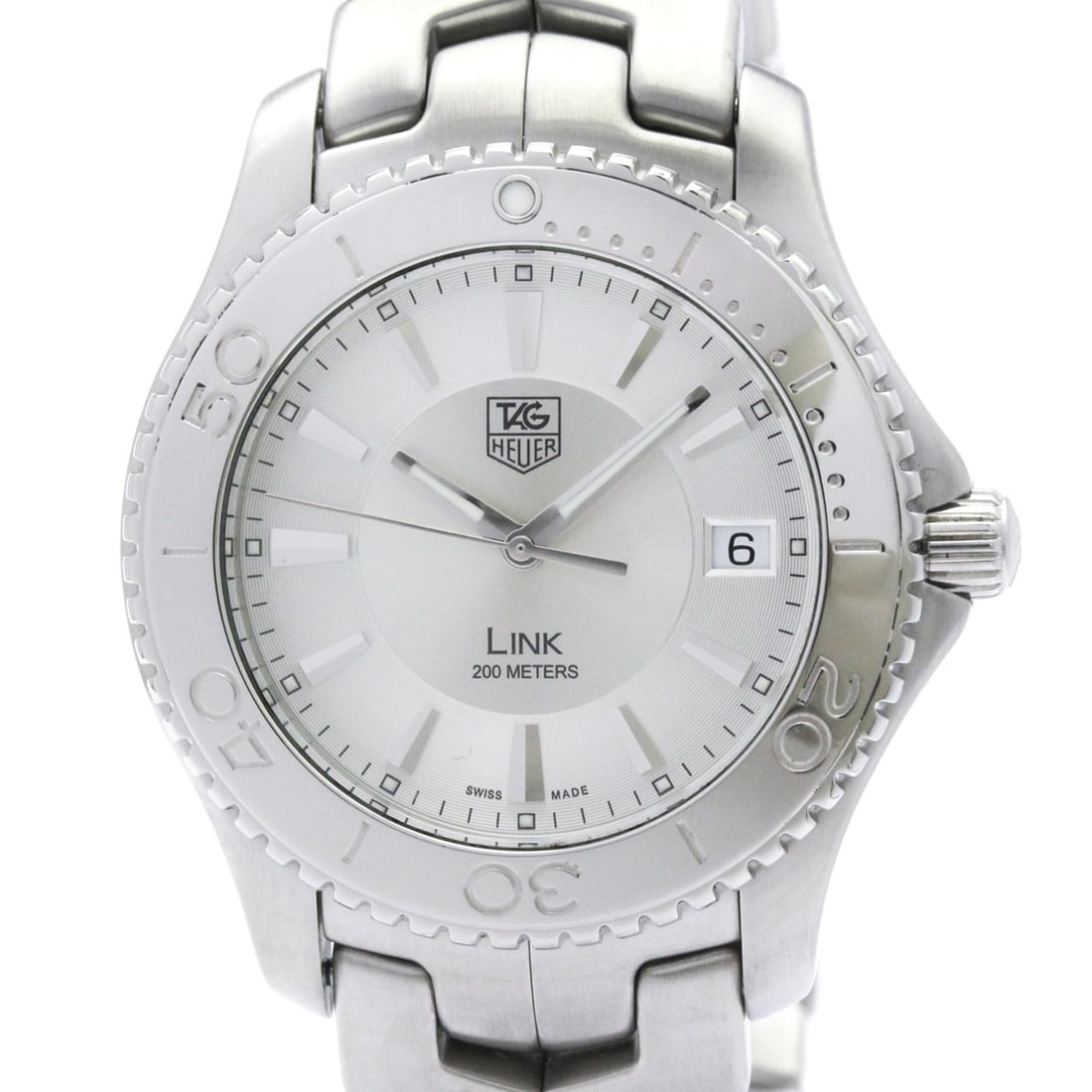 TAG HEUER Link Stainless Steel Quartz Mens Watch WJ1111 Polished: --- Catalog ---Category: SizeCase Diameter: 39mm / 1.54''Category: DesignType: WristwatchStyle: SportGender: MenColor (Dial): SilverMaterial (Band): Stainless steelMaterial (Case): Stainless steelCate