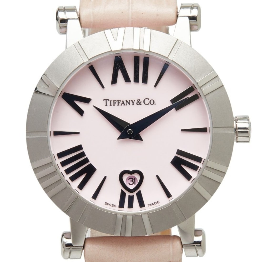 Tiffany & Co. Atlas Watch Z1300.11.11A31A41A Quartz Pink Dial Stainless Steel Leather Ceramic: --- Catalog ---Category: SizeWrist Size: 16.5cm / 6.49''Case Diameter: 30mm / 1.18''Category: DesignType: WristwatchGender: WomenColor (Dial): PinkMaterial (Band): Ceramic, Leather, Stainless steelMat