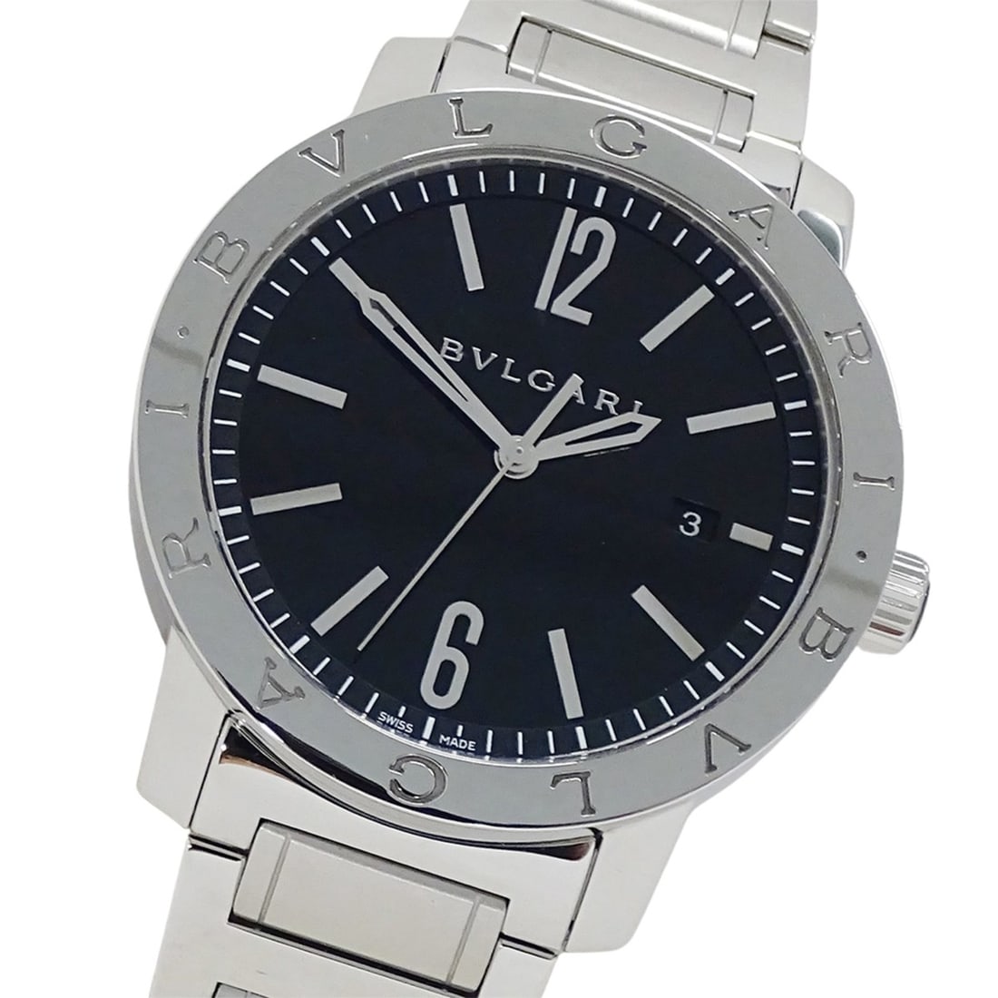 Bulgari BVLGARI Men's Watch, Brand: Date Automatic AT Stainless Steel SS BB41S Silver Black Open: --- Catalog ---Category: SizeWrist Size: 20.5cm / 8.07''Case Diameter: 41mm / 1.61''Category: DesignType: WristwatchGender: MenColor (Dial): BlackMaterial (Band): Stainless steelMaterial (Case): Stain