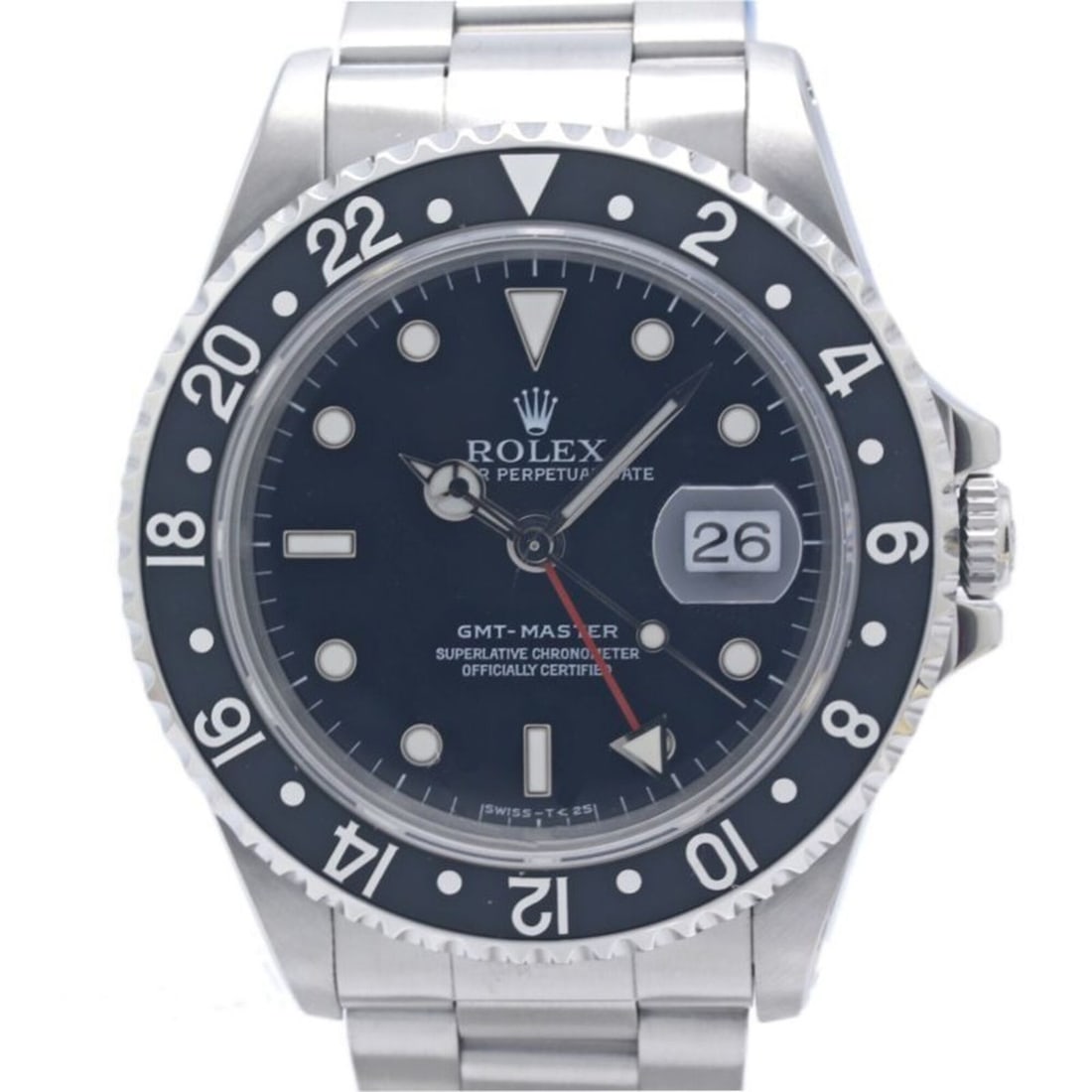 ROLEX GMT-Master II Single Buckle 16700 All Tritium Men's Watch SS 40372: --- Catalog ---Category: SizeWrist Size: 19.5cm / 7.67''Case Diameter: 40mm / 1.57''Category: DesignType: WristwatchGender: MenColor (Dial): BlackMaterial (Band): Stainless steelMaterial (Case): Stain