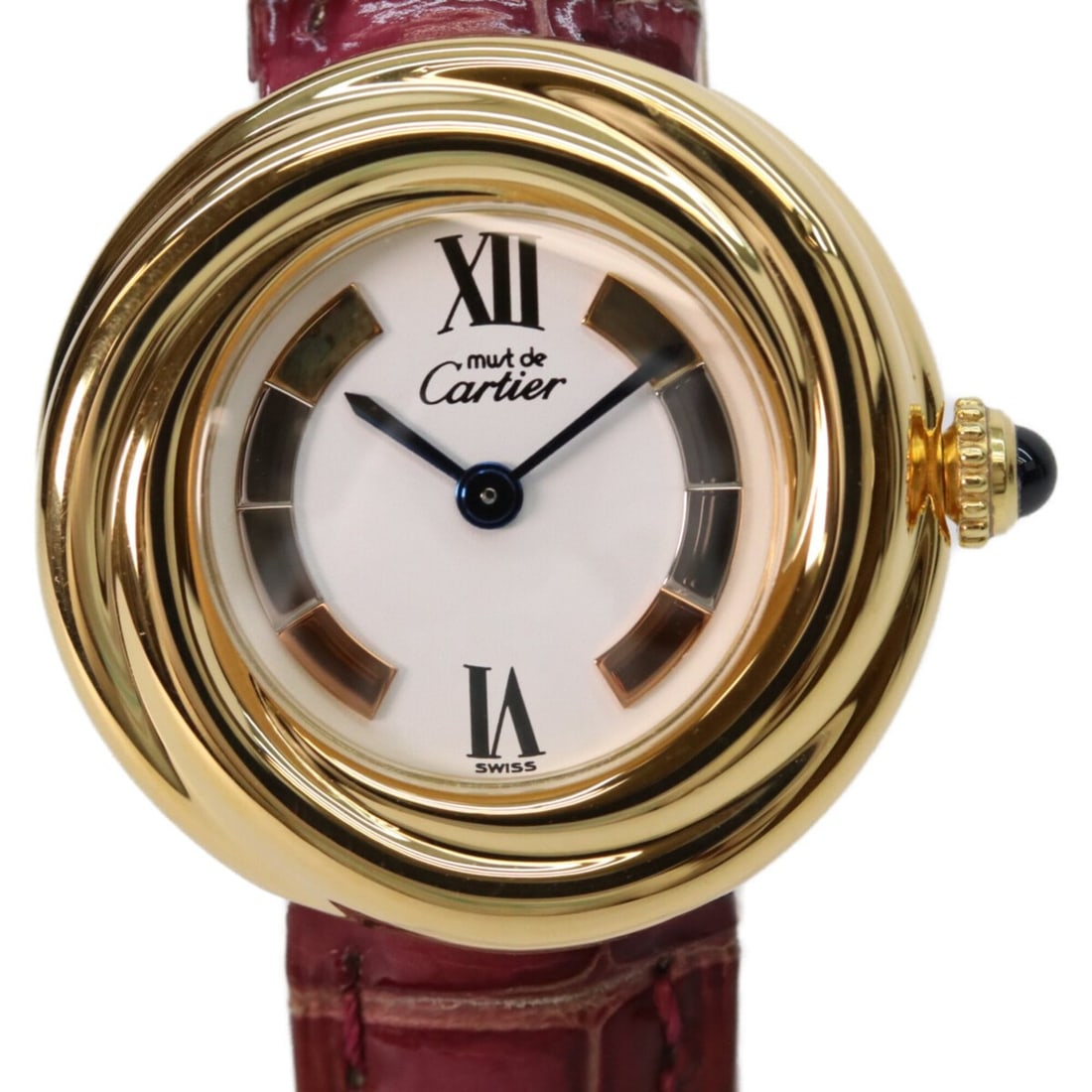 Cartier 925 W1010644 Must Trinity Vermeil SM Side Quartz Watch Gold White Dial Ladies: --- Catalog ---Category: SizeWrist Size: 15.5cm / 6.1''Case Diameter: 25mm / 0.98''Category: DesignType: WristwatchGender: WomenColor (Dial): WhiteMaterial (Case): Silver 925Category: GeneralBrand: Ca