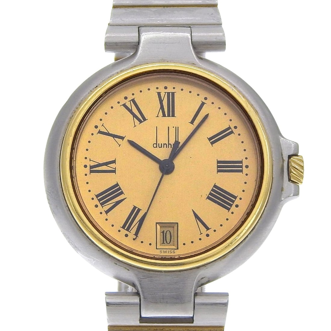 Dunhill Millennium Women's Watch, Stainless Steel, Silver, Quartz, Analog, Gold Dial (1 of 8)