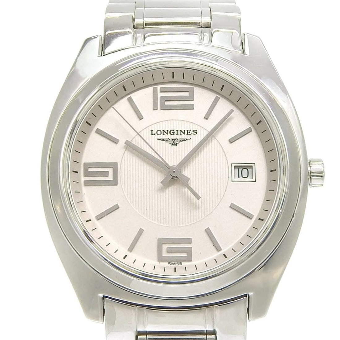 Longines Conquest watch L3.632.4, stainless steel, silver, quartz, analog, white dial, men's.: --- Catalog ---Category: SizeWrist Size: 16.5cm / 6.49''Case Diameter: 40mm / 1.57''Category: DesignType: WristwatchGender: MenColor (Dial): WhiteMaterial (Band): Stainless steelMaterial (Case): Stain