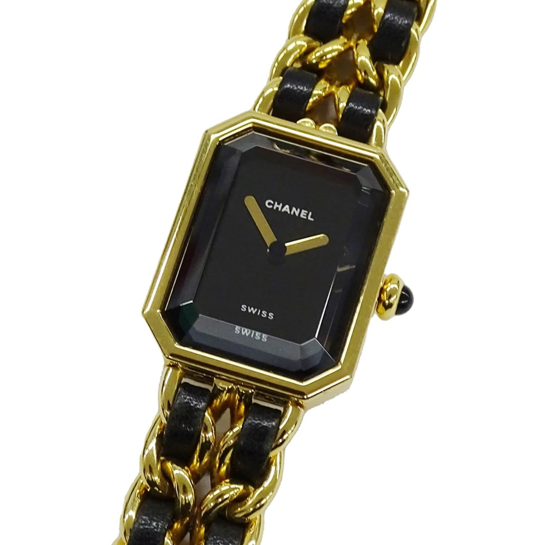 Chanel CHANEL Women's Watch Brand Premiere Quartz QZ GP Leather L Size H0001 Square Gold Black: --- Catalog ---Category: SizeWrist Size: 16.5cm / 6.49''Case Diameter: 20mm / 0.79''Category: DesignType: WristwatchGender: WomenColor (Dial): BlackMaterial (Band): Gold plated, LeatherMaterial (Case)
