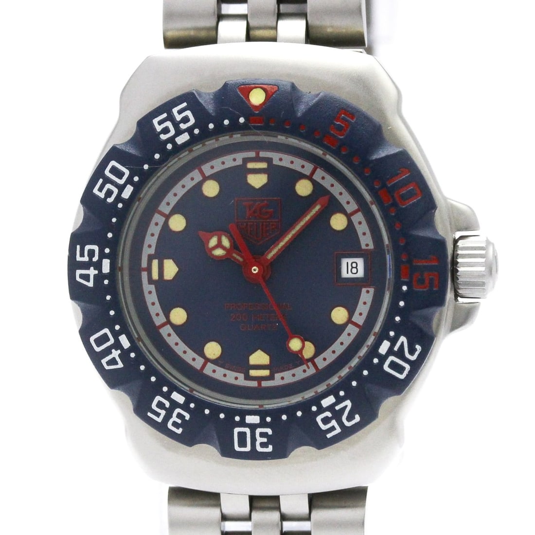 TAG HEUER Formula 1 Stainless Steel Quartz Mid Size Watch WA1410: --- Catalog ---Category: SizeCase Diameter: 28mm / 1.1''Category: DesignType: WristwatchStyle: SportGender: WomenColor (Dial): BlueMaterial (Band): Stainless steelMaterial (Case): Rubber, Stainless st
