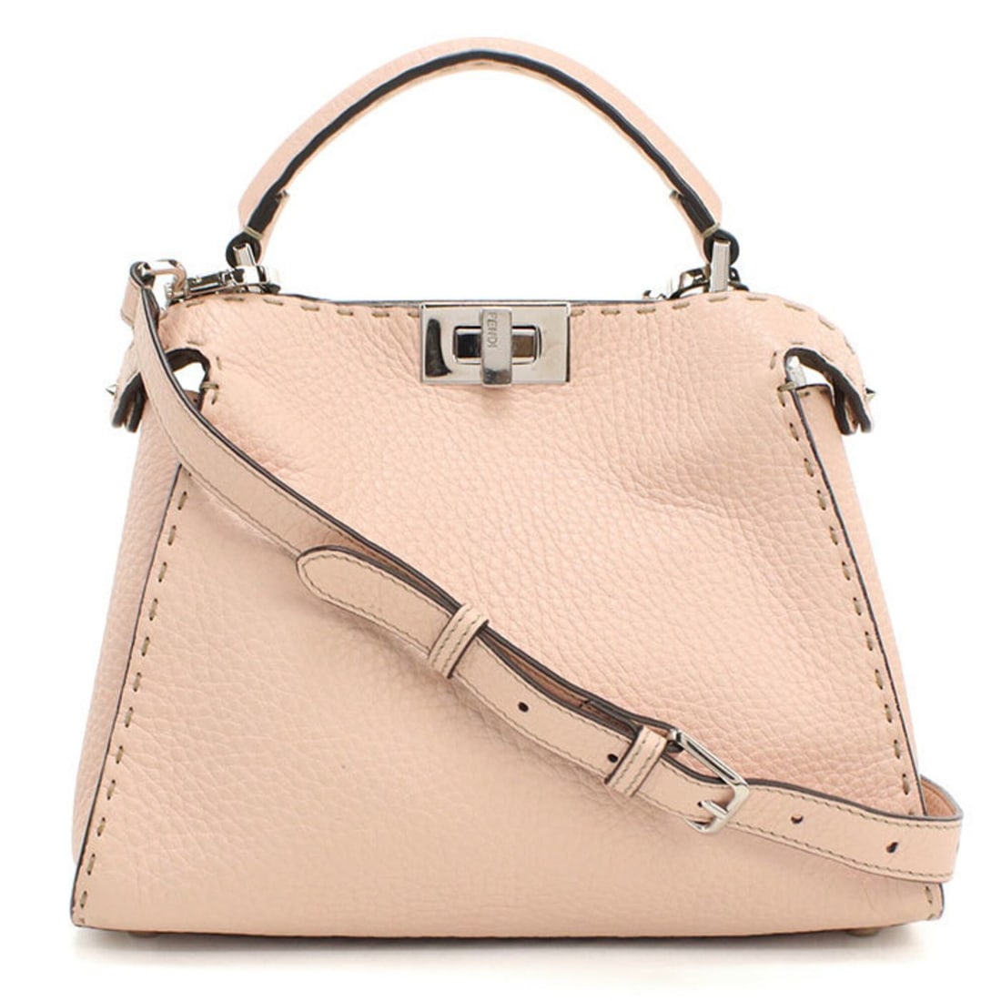 FENDI handbag 8BN302 2WAY Peekaboo women's pink: --- Catalog ---Category: SizeSize (HxWxD): 21cm x 27cm x 11.5cm / 8.26'' x 10.62'' x 4.52''Category: DesignType: HandbagColor: PinkGender: WomenMaterial: Leather Hardware Color: SilverLeather/Fur Type