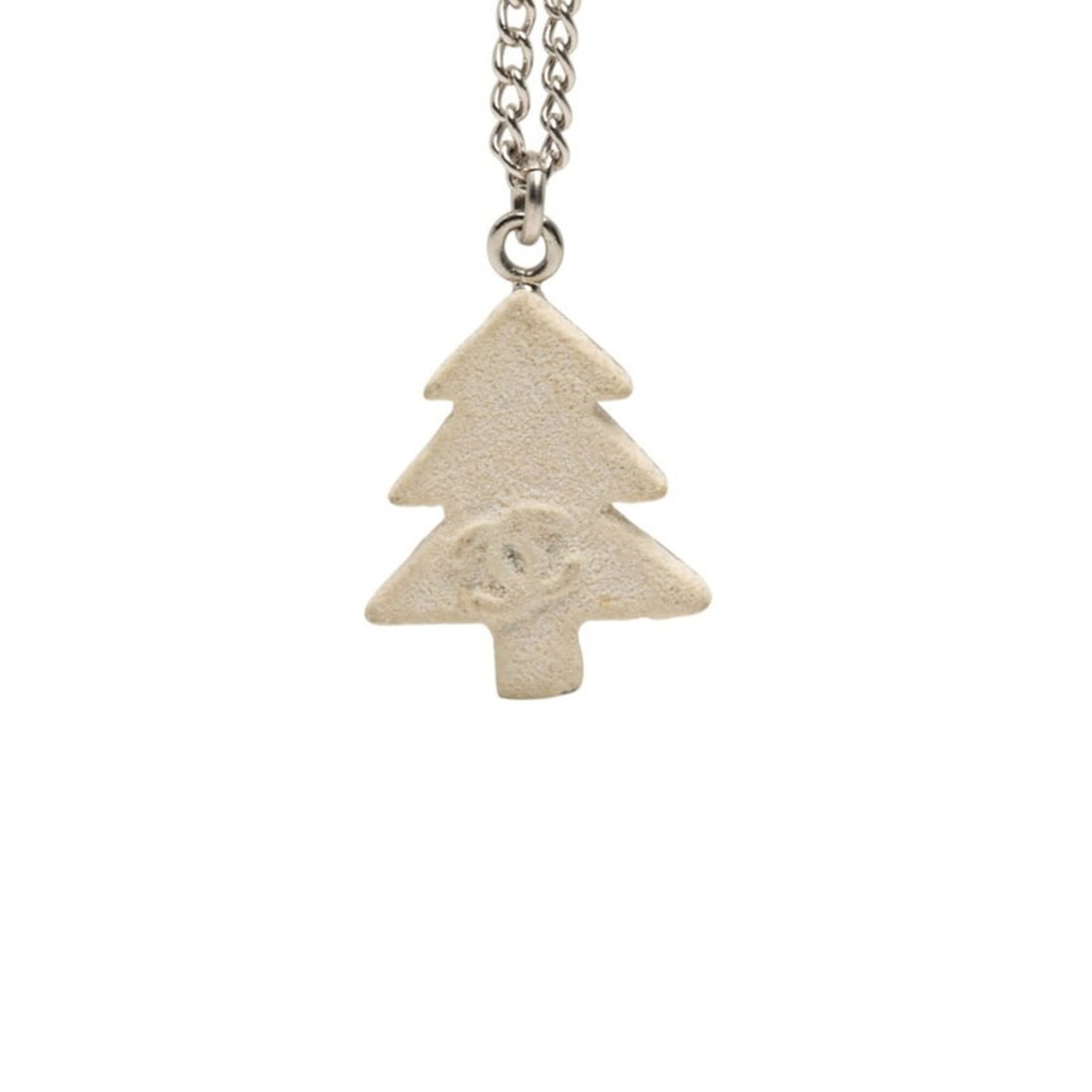 Chanel Coco Mark Christmas Tree Motif Necklace 03A Silver White Metal Women's CHANEL: --- Catalog ---Category: SizePendant Size: 27.7mm x 17.4mm / 1.09'' x 0.68''Neck Circumference: 42.5 cm / 16.73''Category: DesignColor: Silver, WhiteGender: WomenMaterial: MetalNecklace Type: Necklace