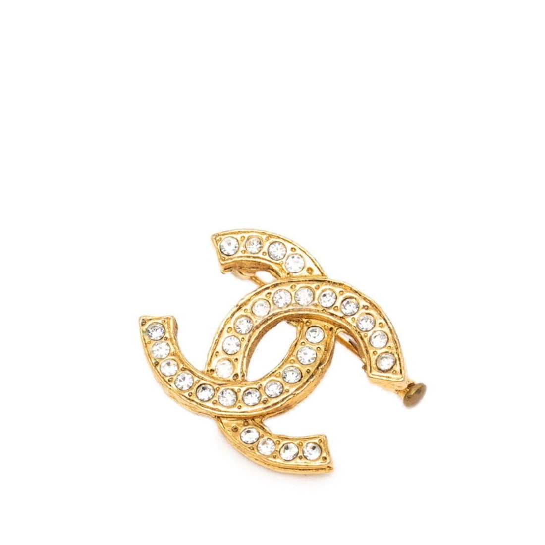 Chanel Coco Mark Brooch, Gold Plated, Rhinestones, Women's CHANEL (1 of 3)