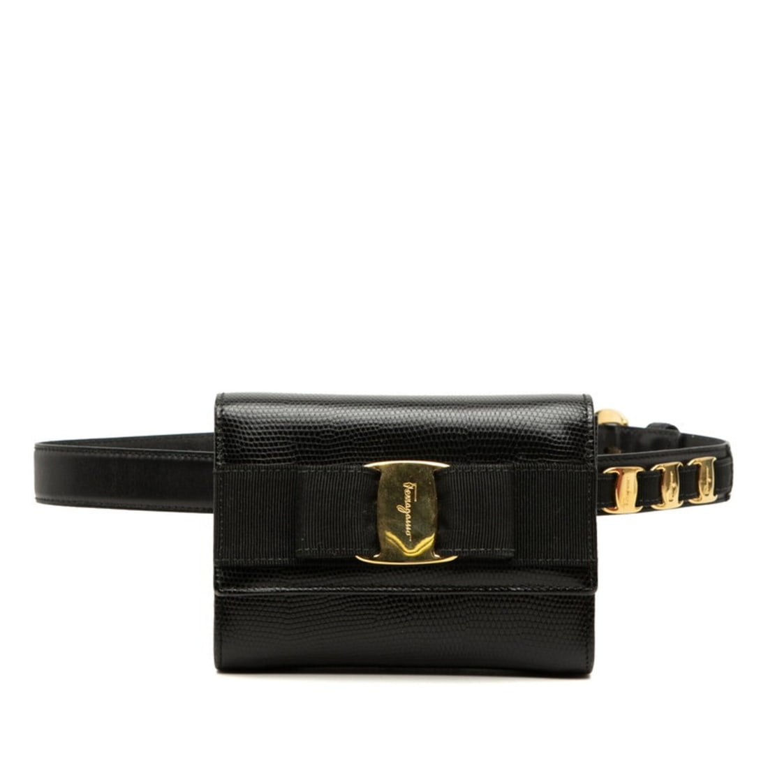 Salvatore Ferragamo Vara Ribbon Waist Bag Body Black Leather Women's: --- Catalog ---Category: SizeSize (HxWxD): 10.5cm x 14.5cm x 5.5cm / 4.13'' x 5.7'' x 2.16''Category: DesignType: Fanny packColor: BlackGender: WomenMaterial: Leather Category: GeneralBrand: Salvatore