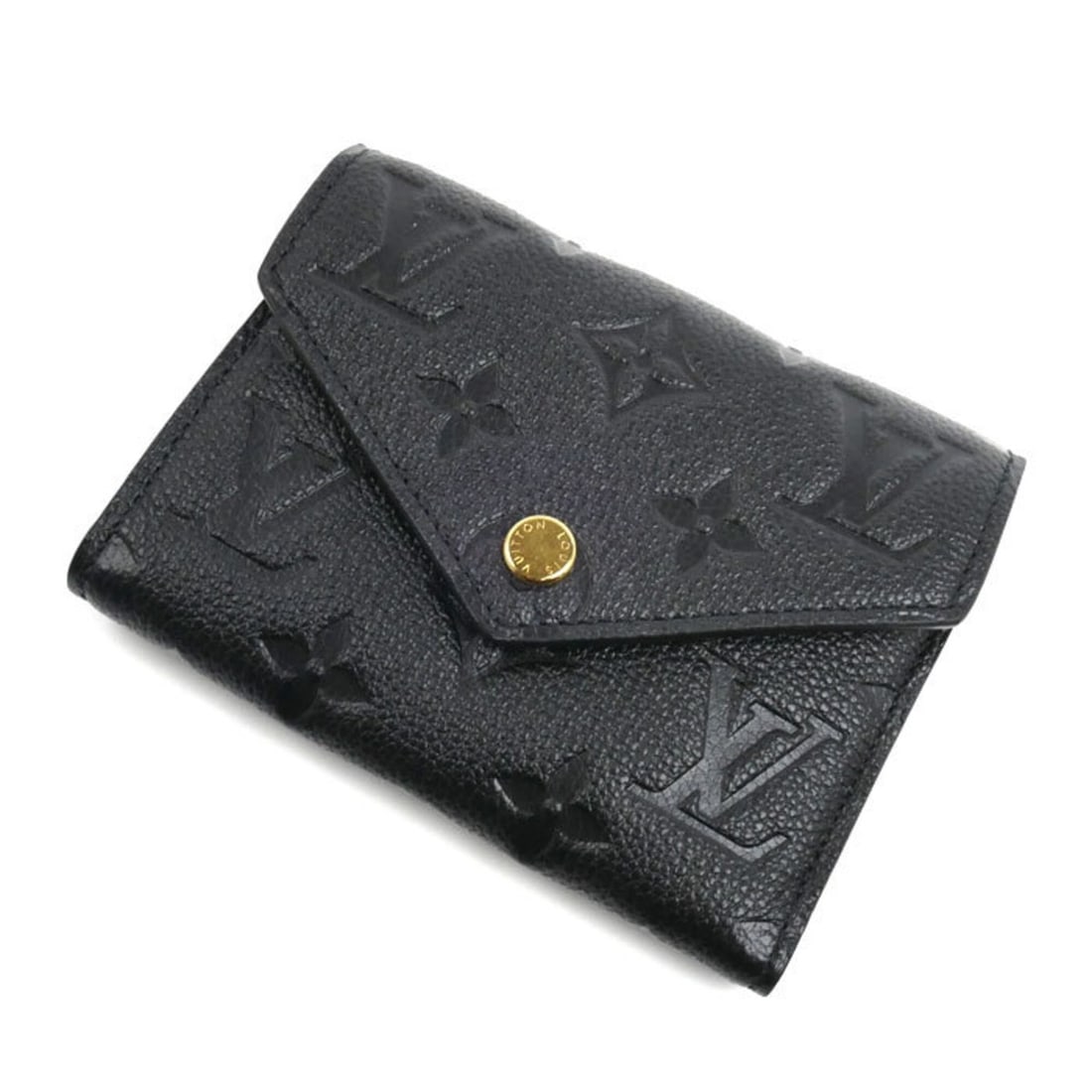 LOUIS VUITTON Louis Vuitton Portefeuille Victorine Tri-fold Wallet Empreinte Noir M64060 IC Women's (1 of 8)