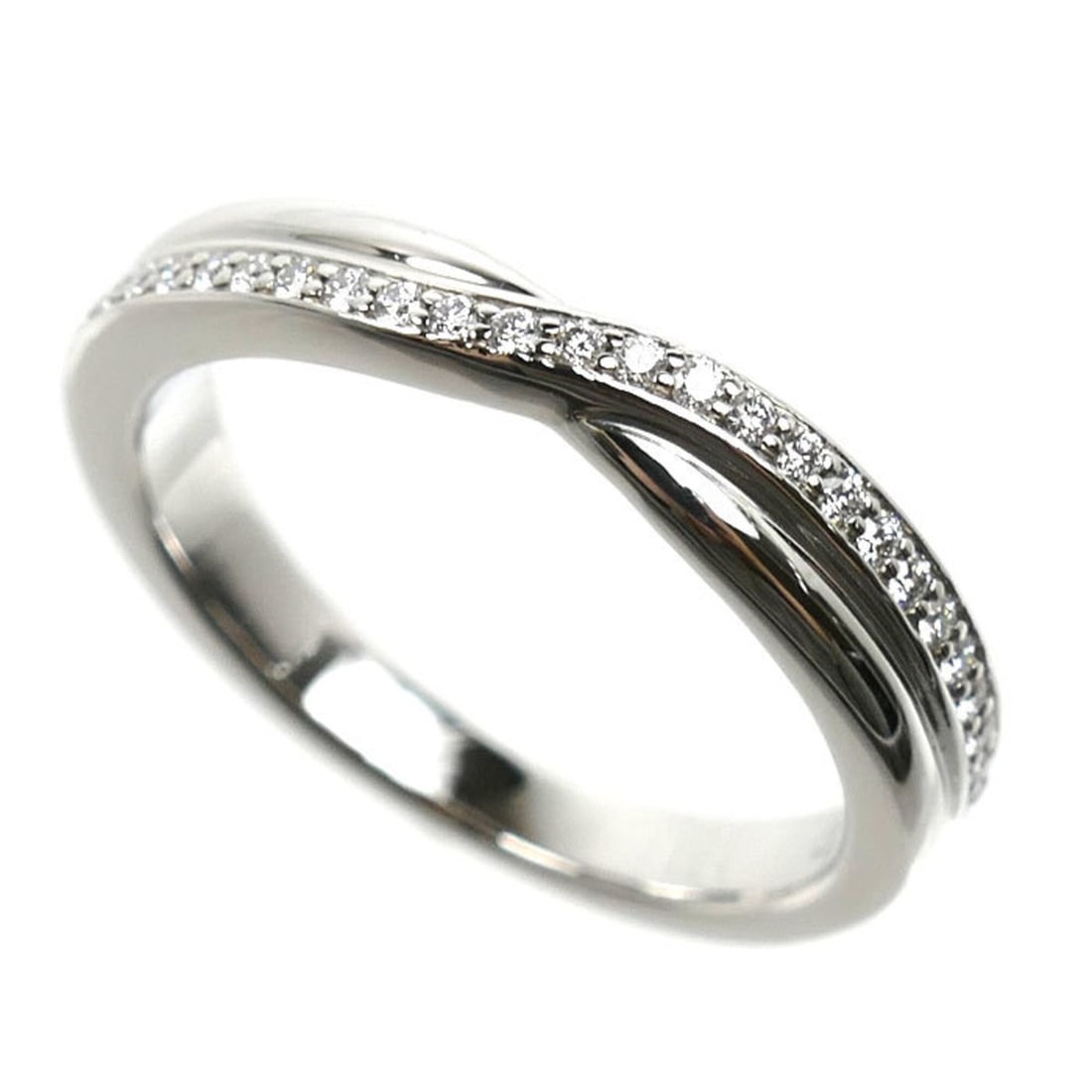 Harry Winston Pt950 Platinum Trist One Row Ring (WBDPRD1RFT) with Diamond, 5.1g, for Women: --- Catalog ---Category: SizeUS Size: 4.5Brand Size: 48.5Category: DesignType: Band ringStone: DiamondGender: WomenMaterial: Platinum 950Category: GeneralMPN: WBDPRD1RFTBrand: Harry WinstonCountry of 