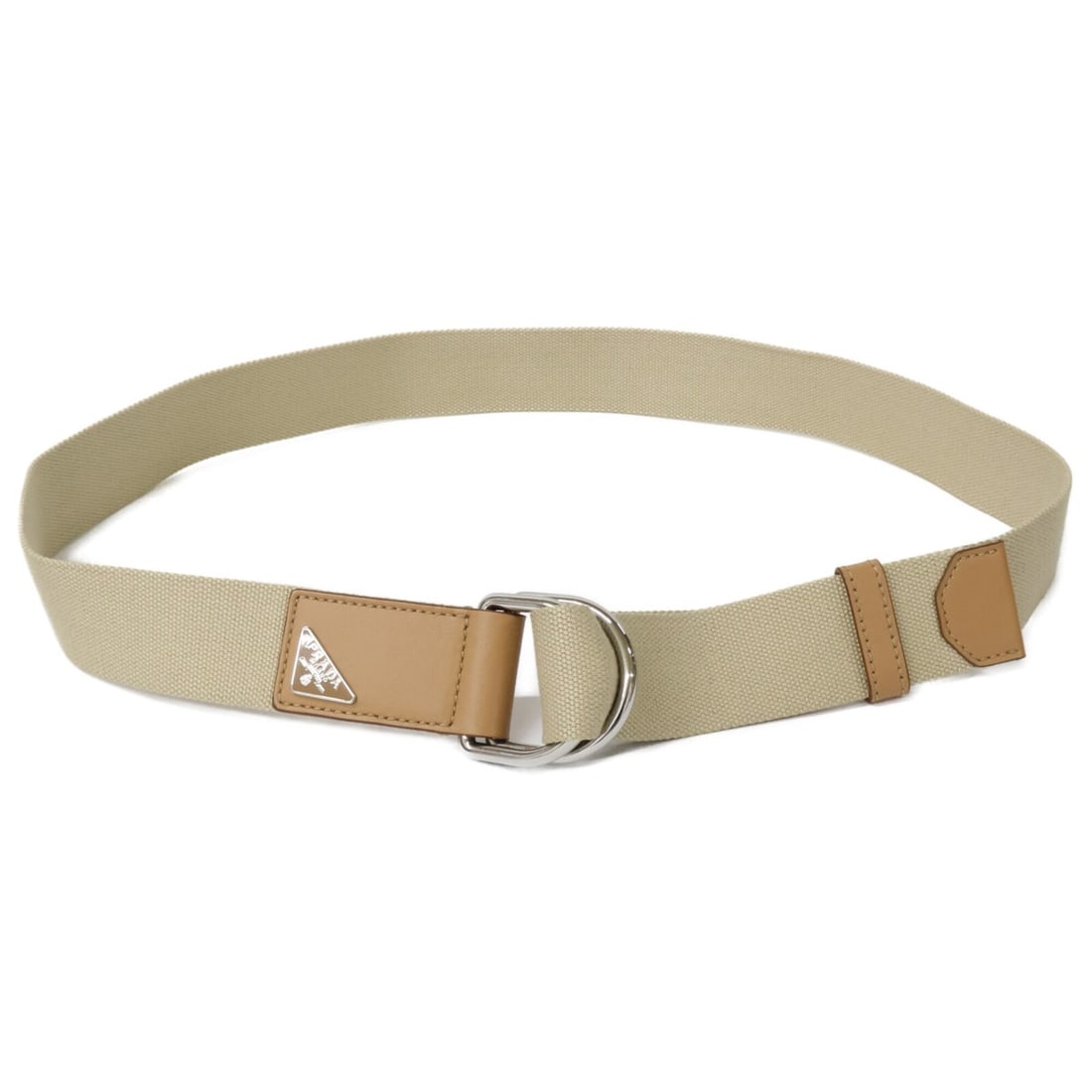 PRADA 2CN028 Triangle Logo Plate Canvas Belt 95 38 Beige Women's: --- Catalog ---Category: SizeLength: 110cm / 43.3''Category: DesignType: Standard beltColor: BeigeGender: WomenMaterial (Strap): Canvas Category: GeneralBrand: Prada--- Item List ---Section: Condition