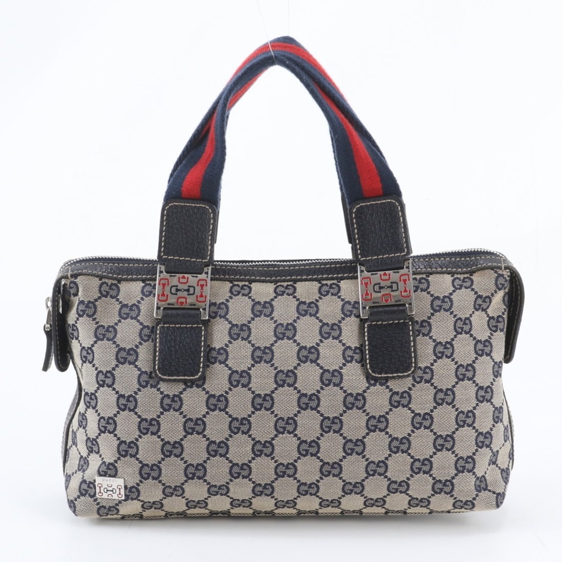 Gucci GG Canvas Sherry Line 145759 Leather Tote Bag Handbag Shoulder Navy Blue Women's: --- Catalog ---Category: SizeSize (HxWxD): 16cm x 30cm x 11cm / 6.29'' x 11.81'' x 4.33''Handle Length: 42cm / 16.53''Category: DesignType: Handbag, Shoulder bag, Tote bagColor: NavyGender: WomenMater
