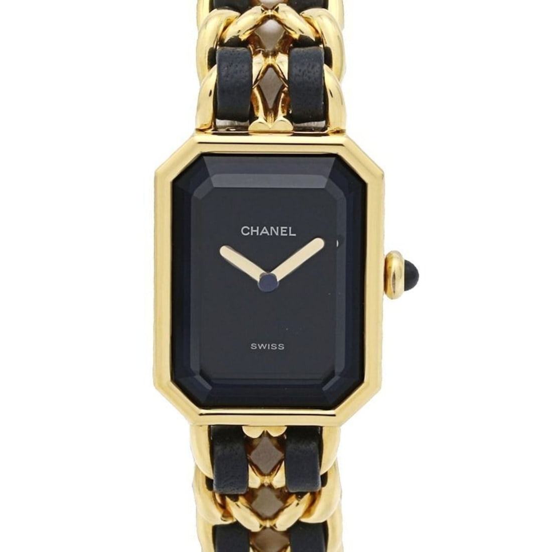 CHANEL Premiere Women's Watch, Size M, H0001 483011002, Gold Plated (GP) x Leather Strap, 130520: --- Catalog ---Category: SizeWrist Size: 15cm / 5.9''Case Diameter: 20mm / 0.79''Category: DesignType: WristwatchGender: WomenColor (Dial): BlackMaterial (Band): Gold plated, LeatherMaterial (Case): G