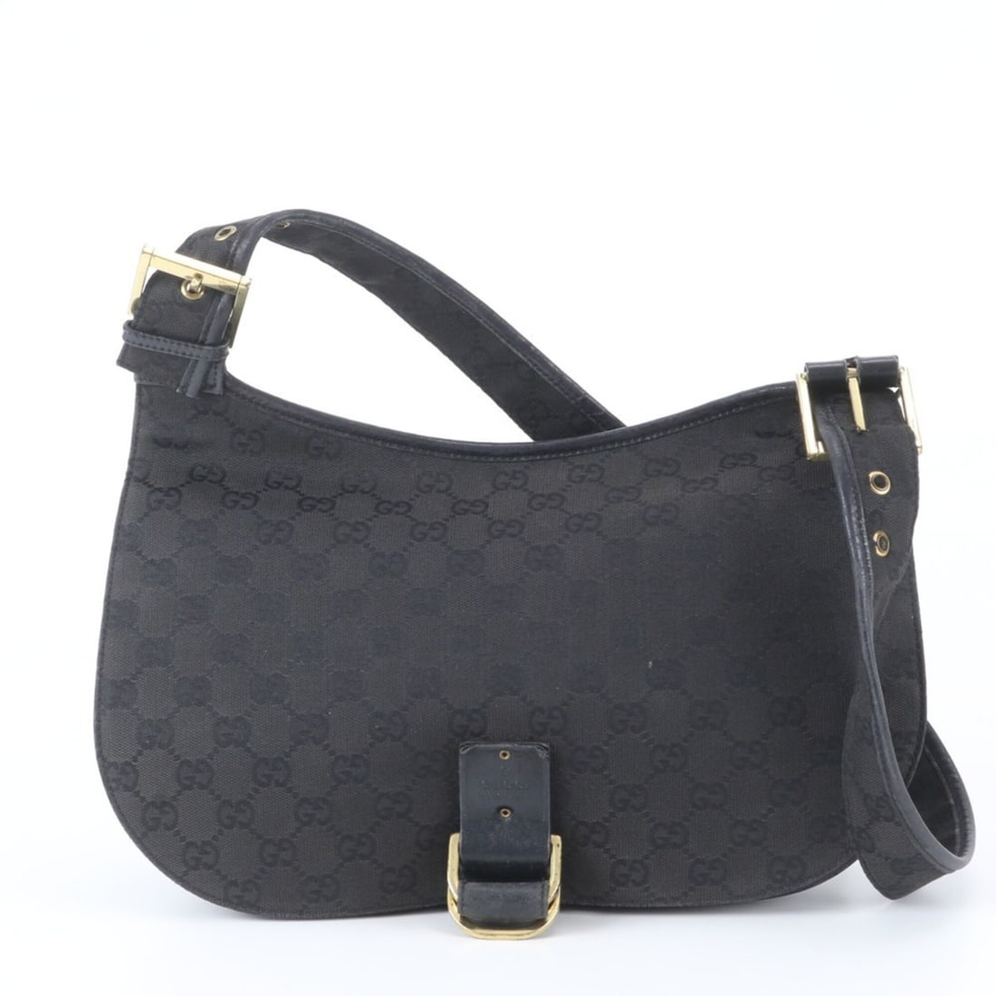 Gucci GG Canvas Flap 90665 Leather Shoulder Bag Handbag Black Women's: --- Catalog ---Category: SizeSize (HxWxD): 20cm x 31cm x 10cm / 7.87'' x 12.2'' x 3.93''Strap Length: 80cm / 31.49''Category: DesignType: Handbag, Shoulder bagColor: BlackGender: WomenMaterial: GG can