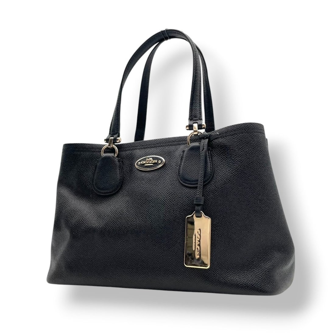 Coach Kit Carryall Handbag Tote Bag, Crossgrain Leather, Black, Gold Hardware, S95: --- Catalog ---Category: SizeSize (HxWxD): 18cm x 31cm x 14cm / 7.08'' x 12.2'' x 5.51''Category: DesignType: Handbag, Tote bagColor: BlackGender: WomenMaterial: Leather Category: GeneralMPN: F34563Br