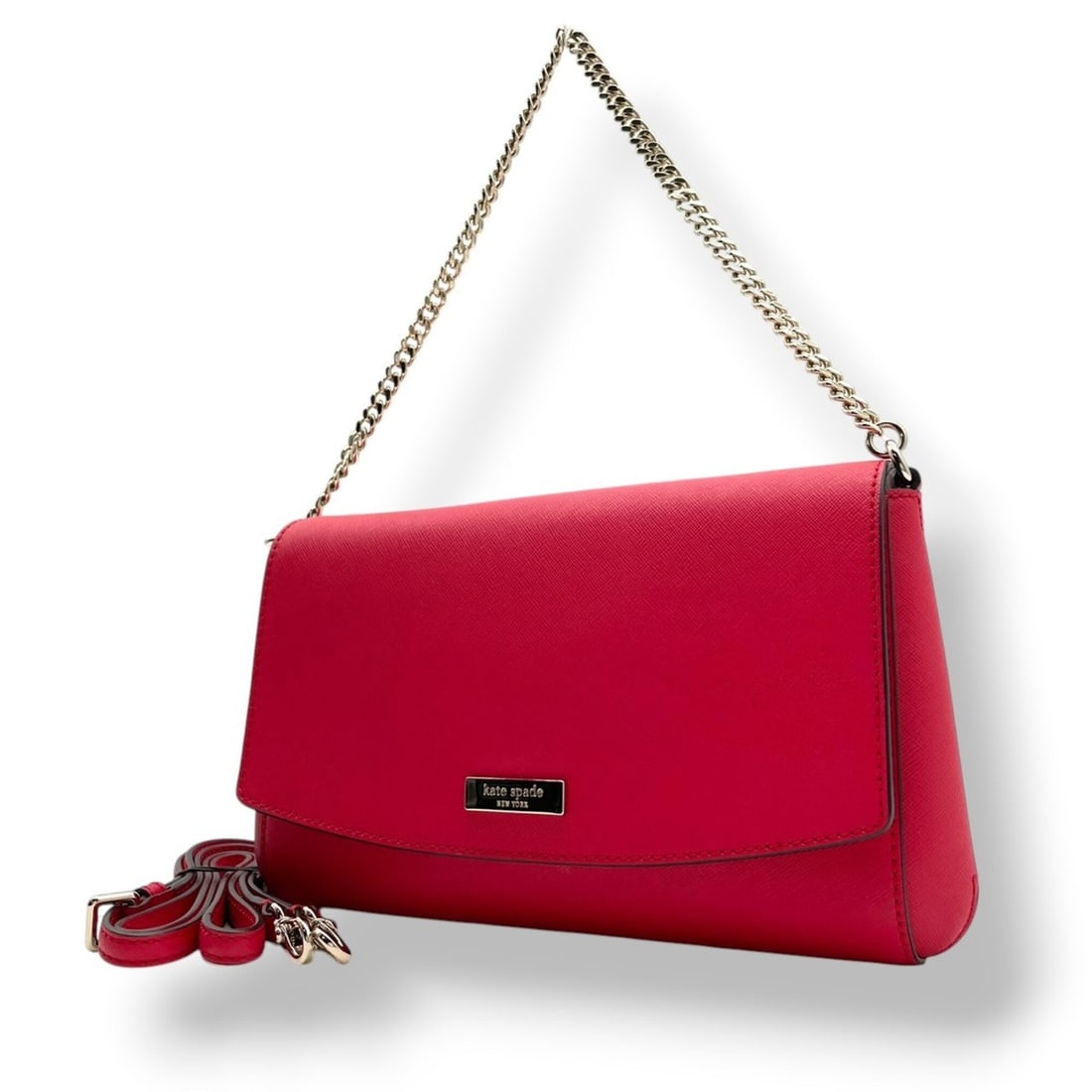 Kate Spade Laurel Way Grier Leather Red Gold Hardware Shoulder Bag Handbag Crossbody S95 (1 of 20)