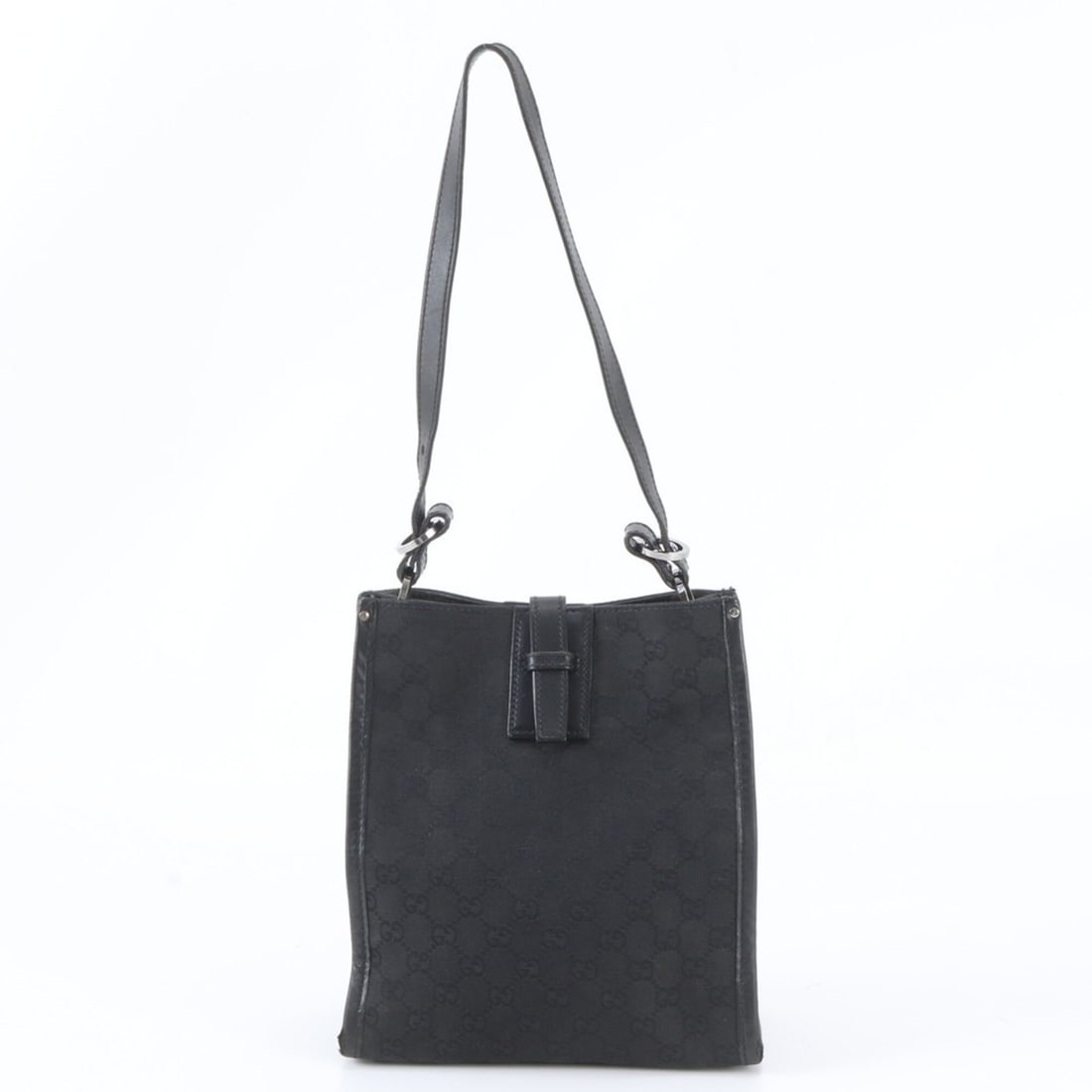 Gucci GG Canvas 110292 Leather One-Shoulder Bag Handbag Black Women's: --- Catalog ---Category: SizeSize (HxWxD): 25cm x 23cm x 14cm / 9.84'' x 9.05'' x 5.51''Strap Length: 62cm / 24.4''Category: DesignType: Handbag, Shoulder bagColor: BlackGender: WomenMaterial: GG canv