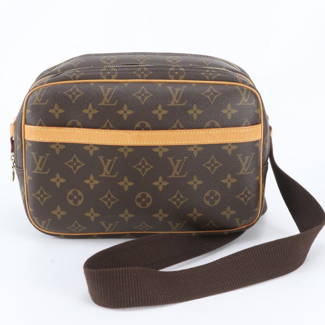 Louis Vuitton Monogram Reporter PM M45254 Leather Shoulder Bag Messenger for Men: --- Catalog ---Category: SizeSize (HxWxD): 20cm x 29cm x 13cm / 7.87'' x 11.41'' x 5.11''Strap Length: 129cm / 50.78''Category: DesignType: Shoulder bagColor: BrownGender: MenMaterial: Leather , Coate