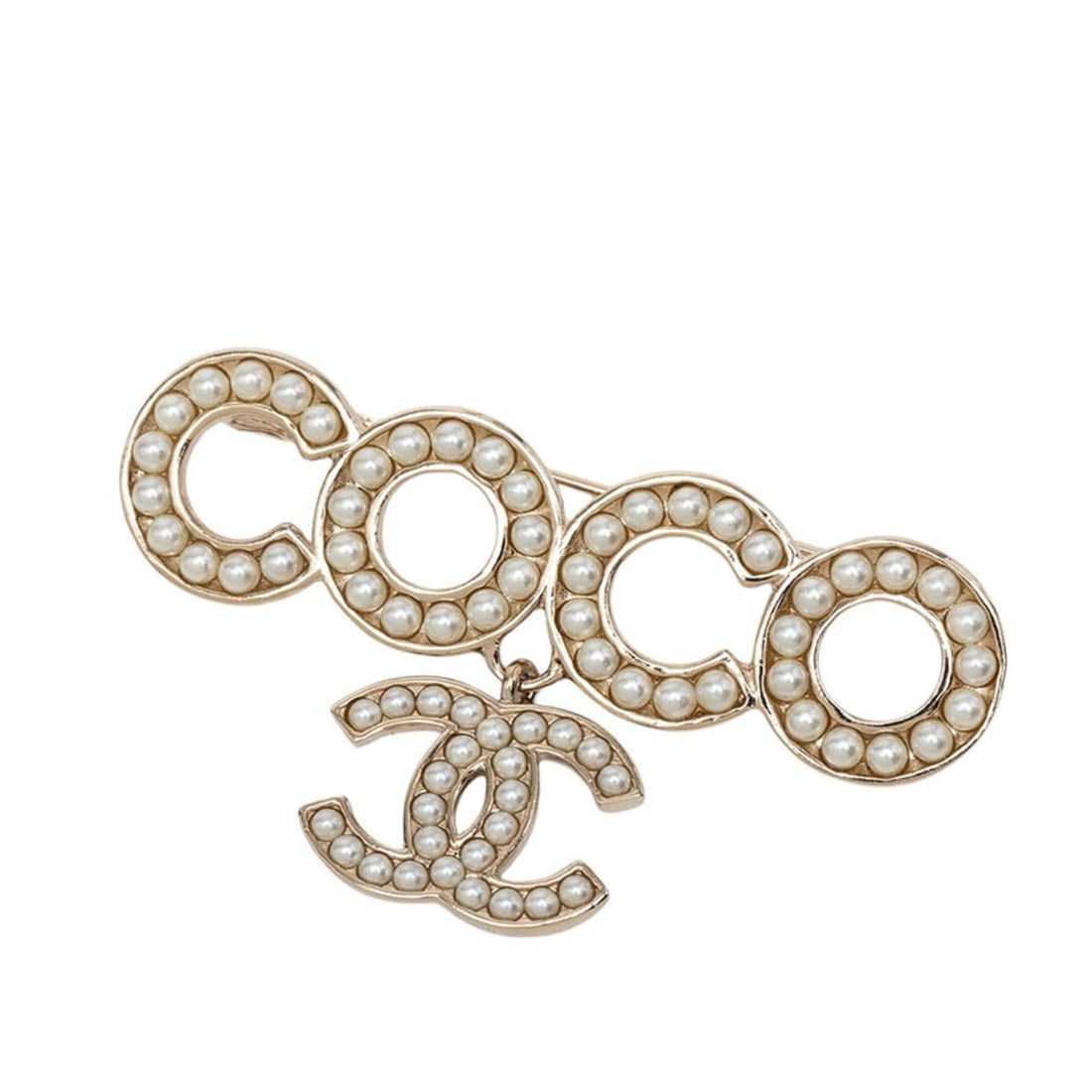 Chanel Coco Mark Brooch B21P Gold Plated Faux Pearl Women's CHANEL: --- Catalog ---Category: SizeSize (HxWxD): 3cm x 5.4cm / 1.18'' x 2.12''Category: DesignType: BroochColor: GoldGender: WomenCategory: GeneralBrand: Chanel--- Item List ---Section: ConditionRanking: Ra