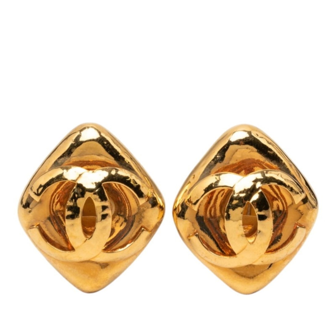 Chanel Coco Mark Diamond Earrings Vintage Gold Plated GP Women's CHANEL: --- Catalog ---Category: SizeSize (HxWxD): 29.40mm x 25.20mm / 1.16'' x 0.99''Category: DesignType: Clip earringsColor: GoldGender: WomenMaterial: Gold platingCategory: GeneralBrand: Chanel--- Item Li