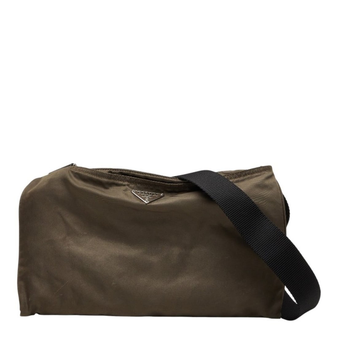 Prada Triangle Logo Plate Tessuto Crossbody Shoulder Bag Brown Nylon Leather Women's PRADA: --- Catalog ---Category: SizeSize (HxWxD): 18.5cm x 32.5cm / 7.28'' x 12.79''Category: DesignType: Shoulder bagColor: BrownGender: WomenMaterial: Nylon , Leather Category: GeneralBrand: Prada--- Item 