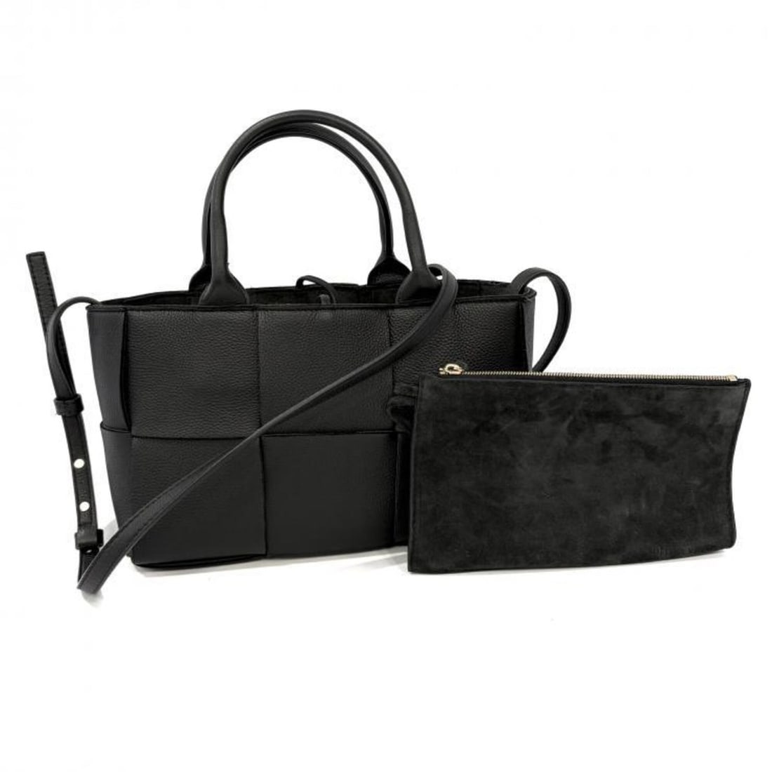 BOTTEGA VENETA Maxi Intrecciato Mini Arco Tote Bag, Black Leather: --- Catalog ---Category: SizeSize (HxWxD): 16cm x 26cm x 9cm / 6.29'' x 10.23'' x 3.54''Category: DesignType: Pouch, Tote bagColor: BlackGender: WomenMaterial: Leather Category: GeneralMPN: 709337 VCP